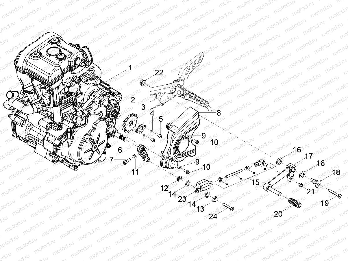 Engine-Completing part-Lever