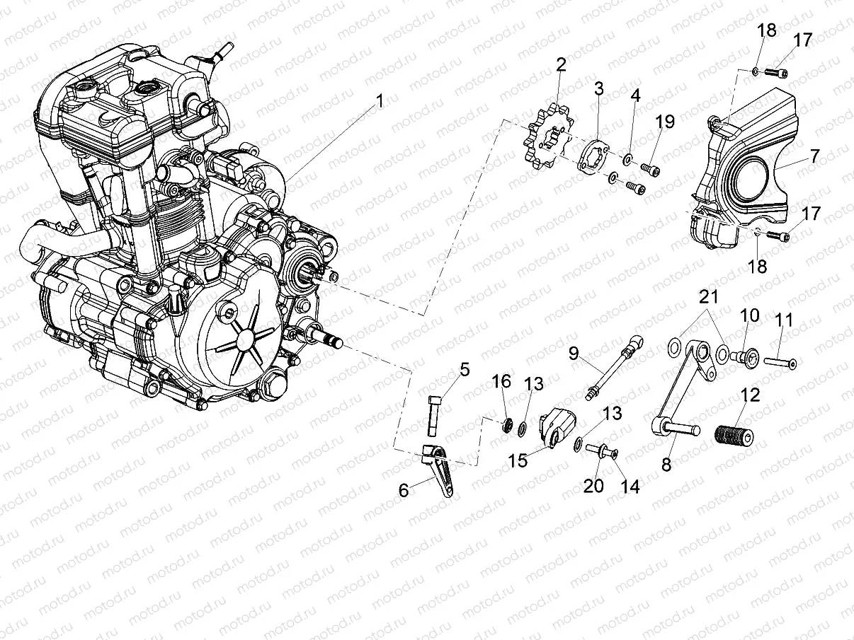 Engine-Completing part-Lever