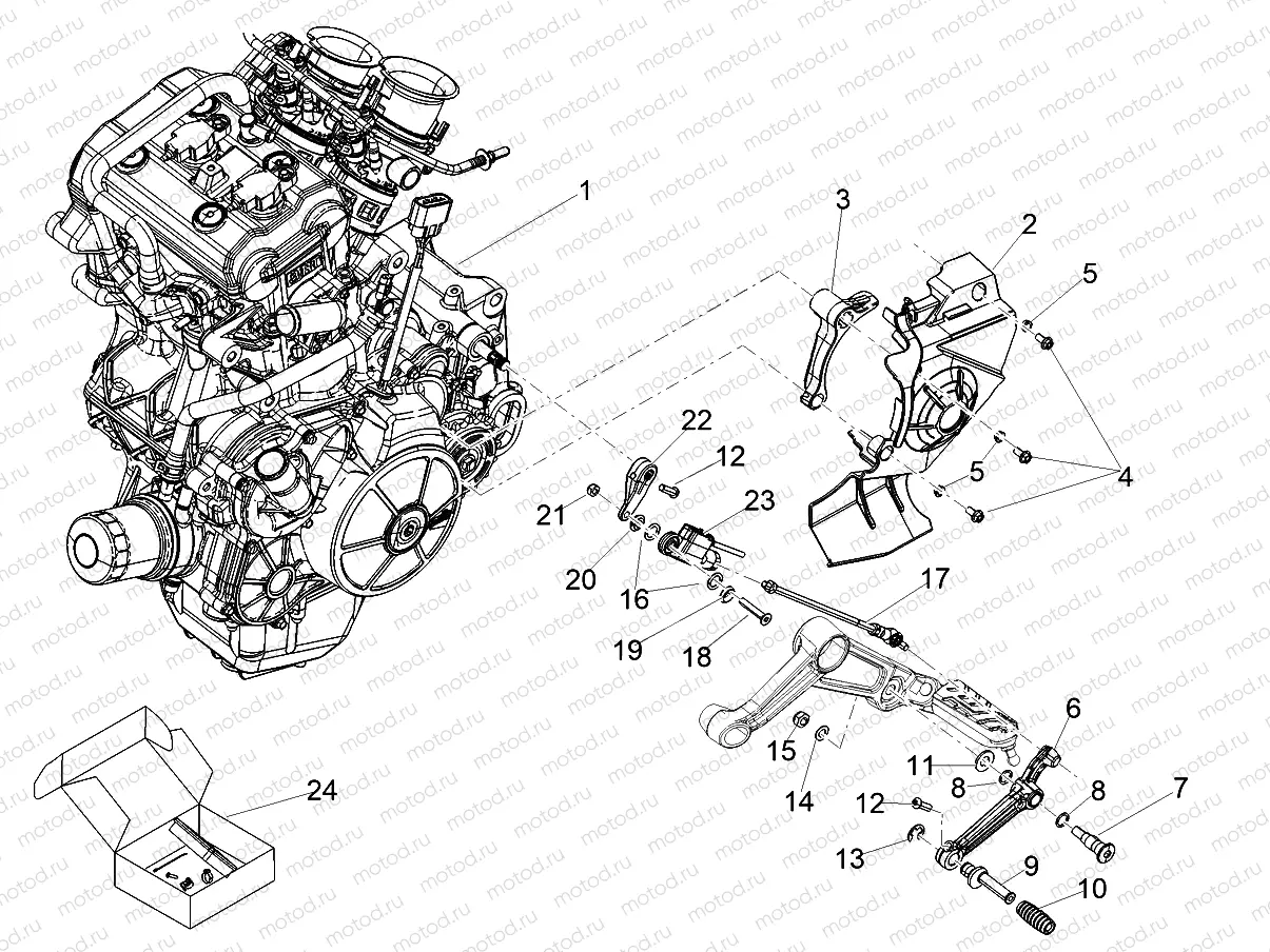 Engine-Completing part-Lever