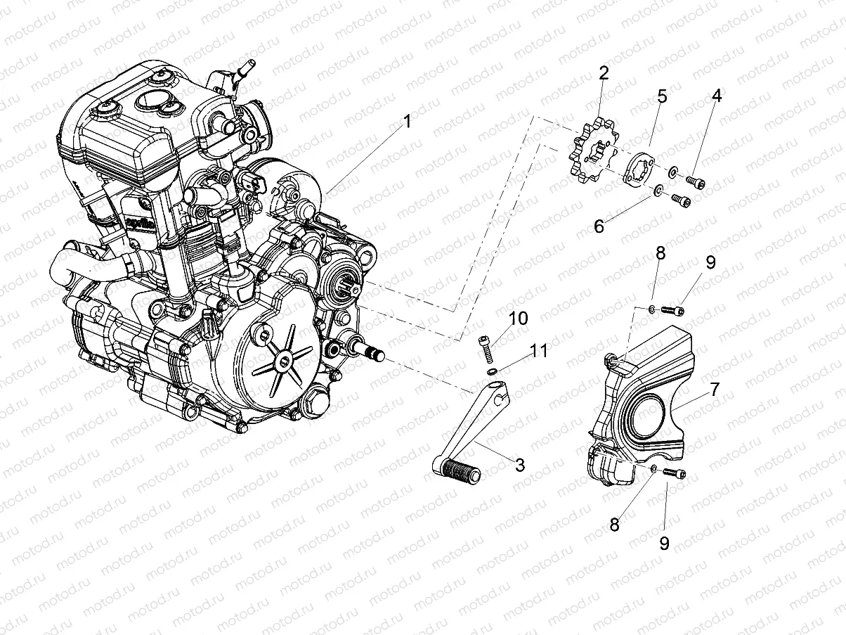 Engine-Completing part-Lever
