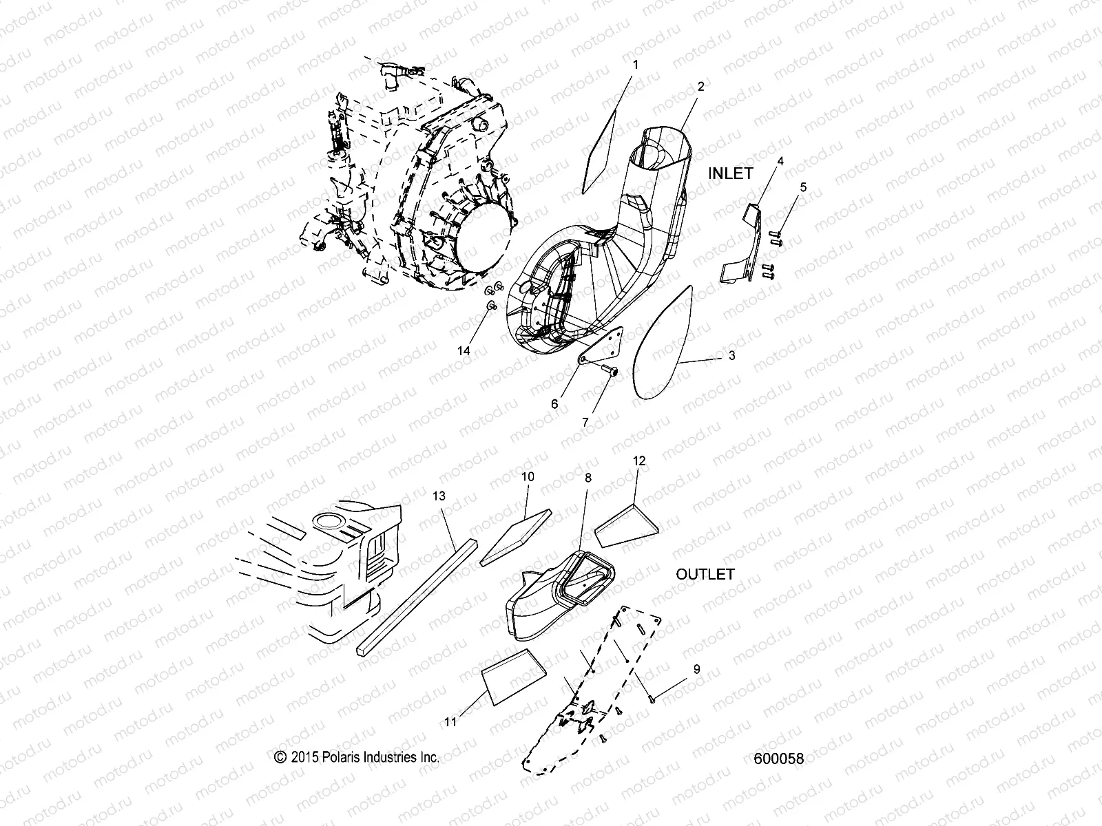 ENGINE | ENGINE, AIR INLET and OUTLET DUCTS - S20CFE5BSL (600058)