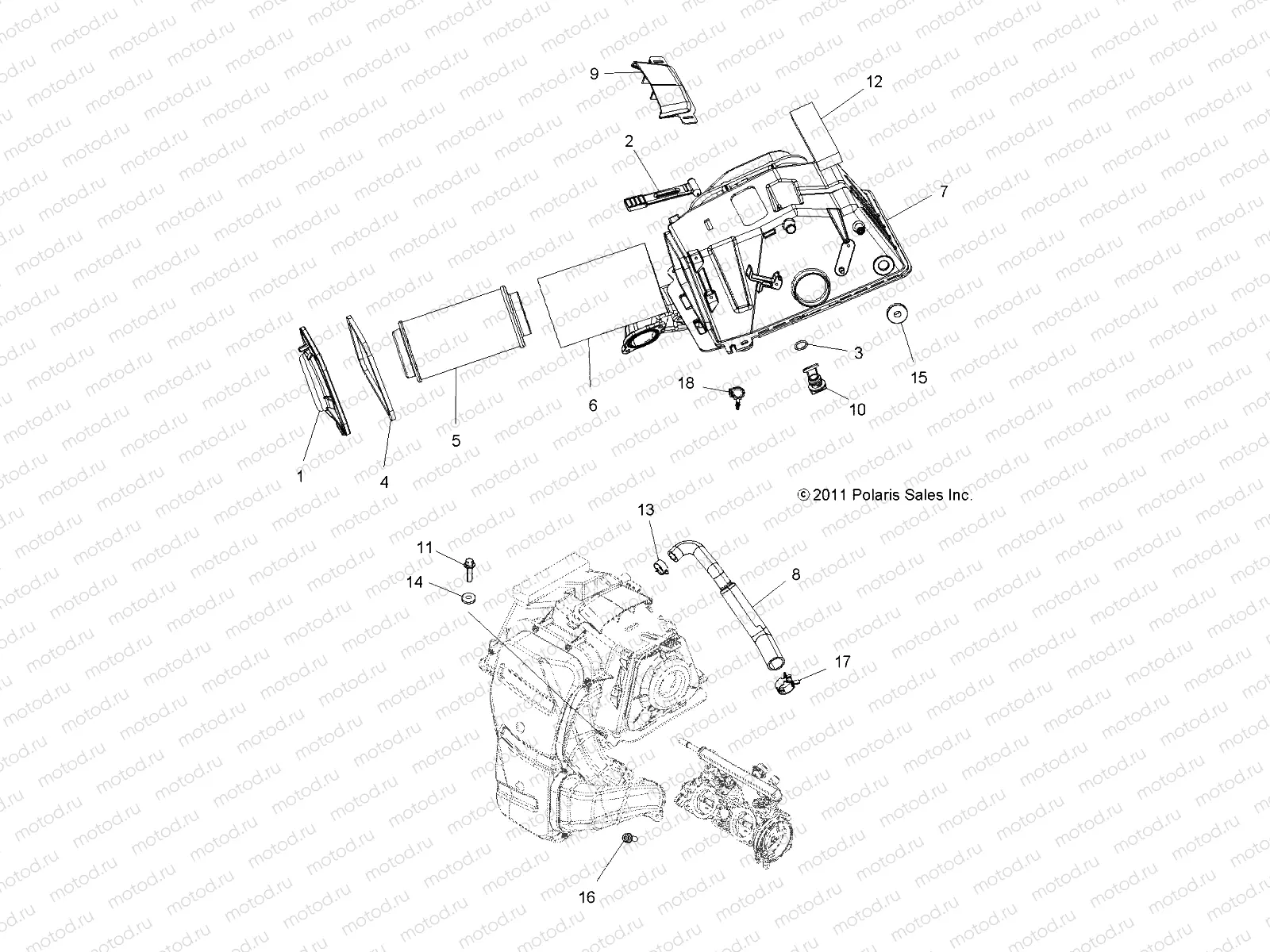 ENGINE | ENGINE, AIR INTAKE - A14ZN8EAB/C/I/M/P/S (49ATVAIRINTAKE12SP850F)