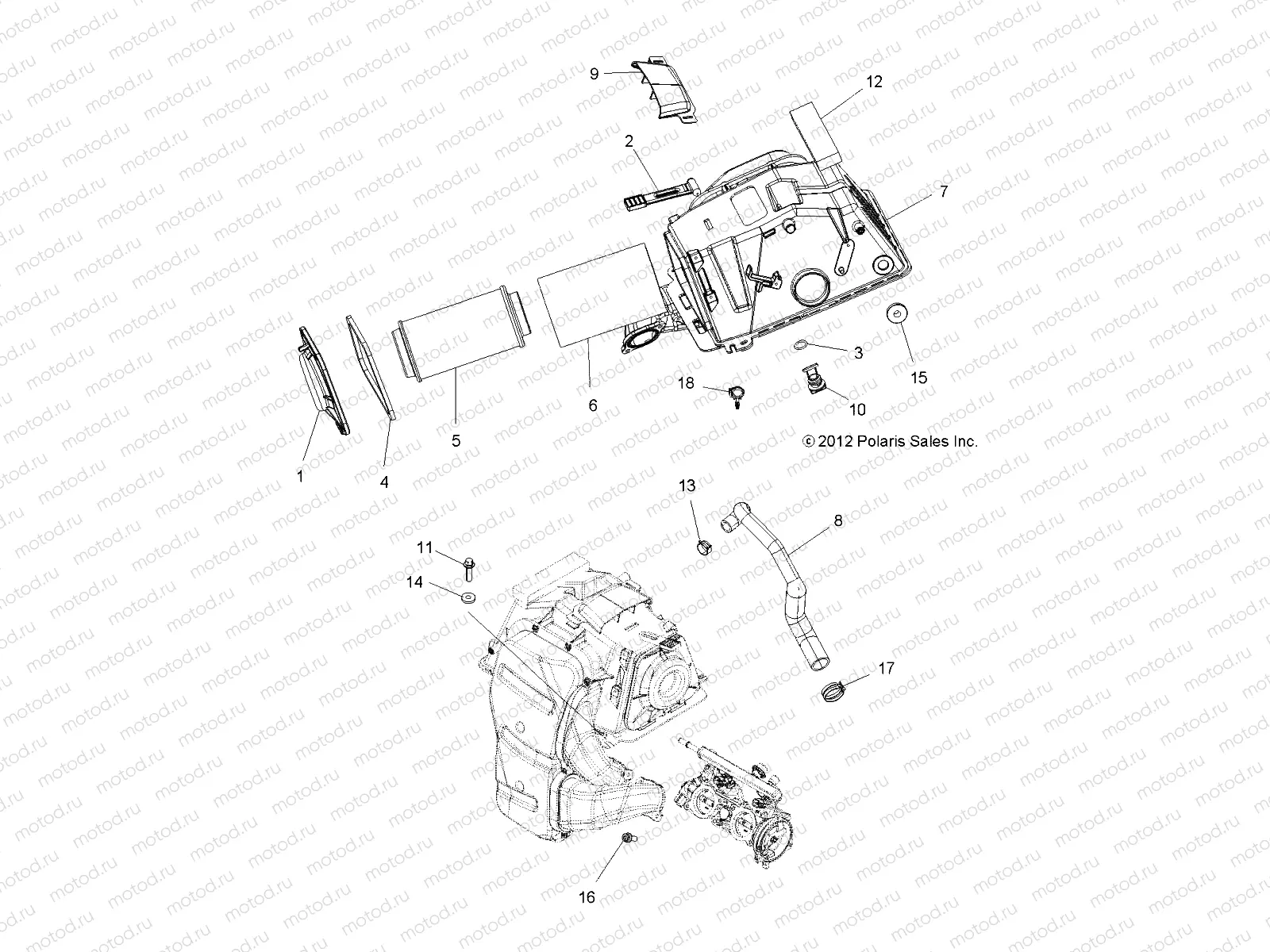 ENGINE | ENGINE, AIR INTAKE - A15SVA85AD (49ATVAIRINTAKE13850SCRAM)