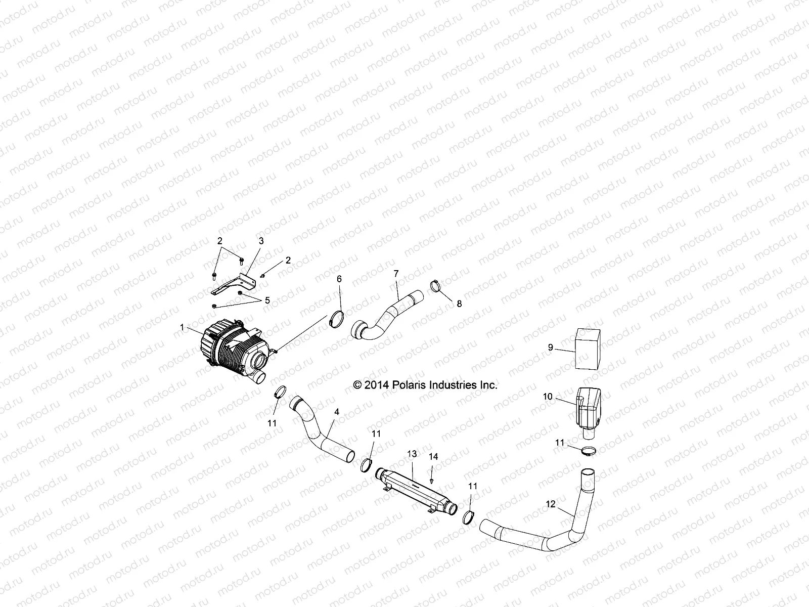 ENGINE | ENGINE, AIR INTAKE DUCTING - R14WH9EMD (49RGRAIRINTAKEDCTG14HIP)