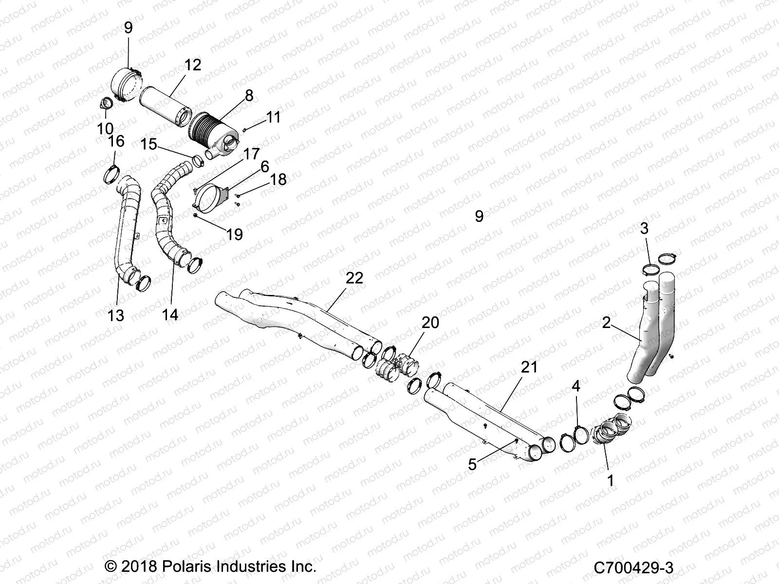 ENGINE | ENGINE, AIR INTAKE, FRONT - D22P4ED4B4/FD4B4 (C700429-3)