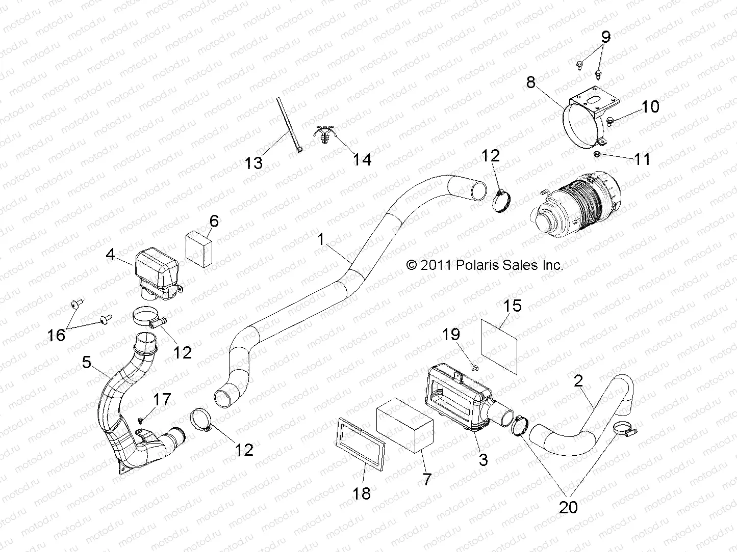 ENGINE | ENGINE, AIR INTAKE - R13RH50AG/AH/AM/AR (49RGRAIRINTAKE12500)