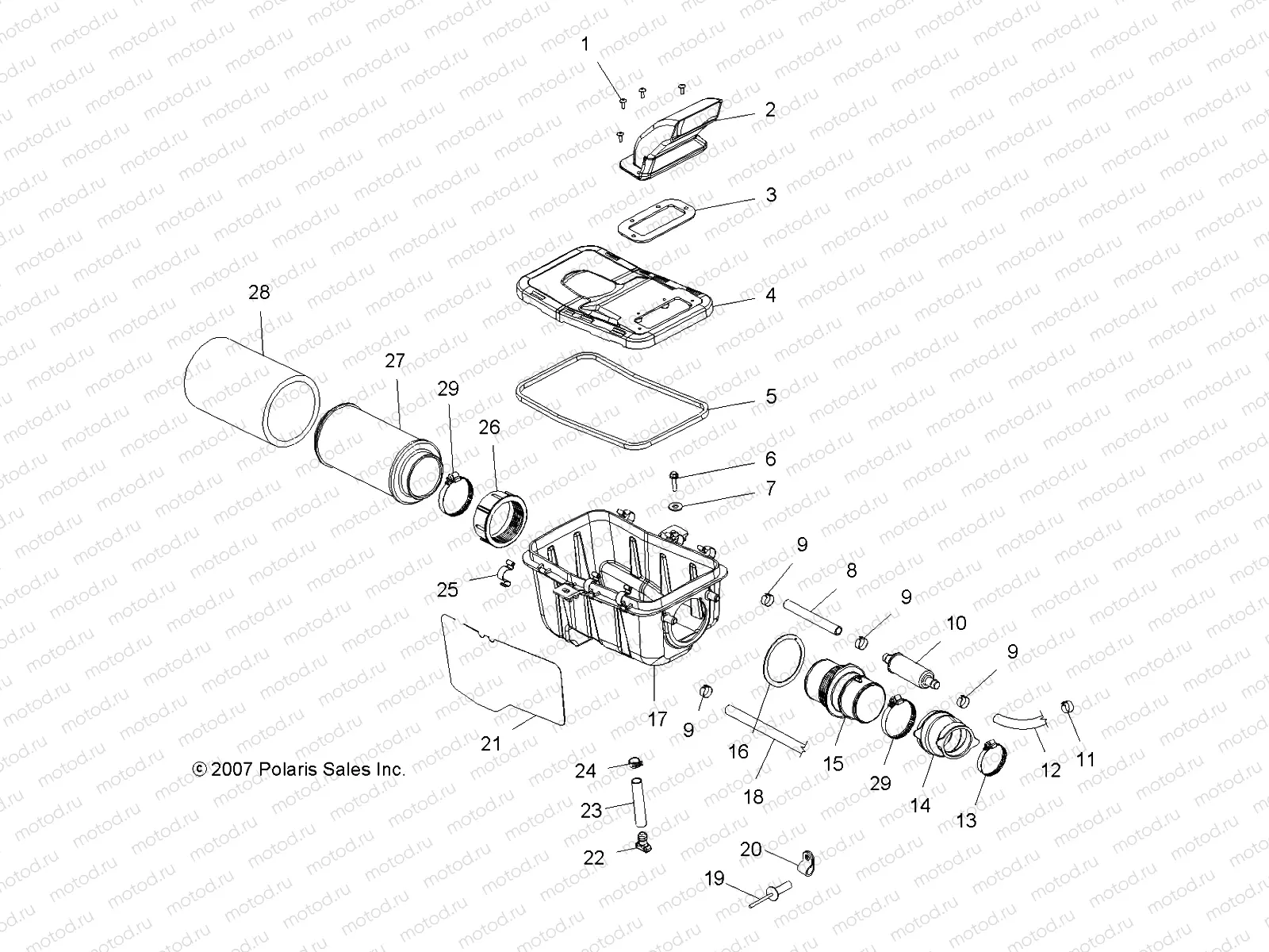 ENGINE | ENGINE, AIR INTAKE SYSTEM - A08BA50FA (49ATVAIRBOX08SCRAM)