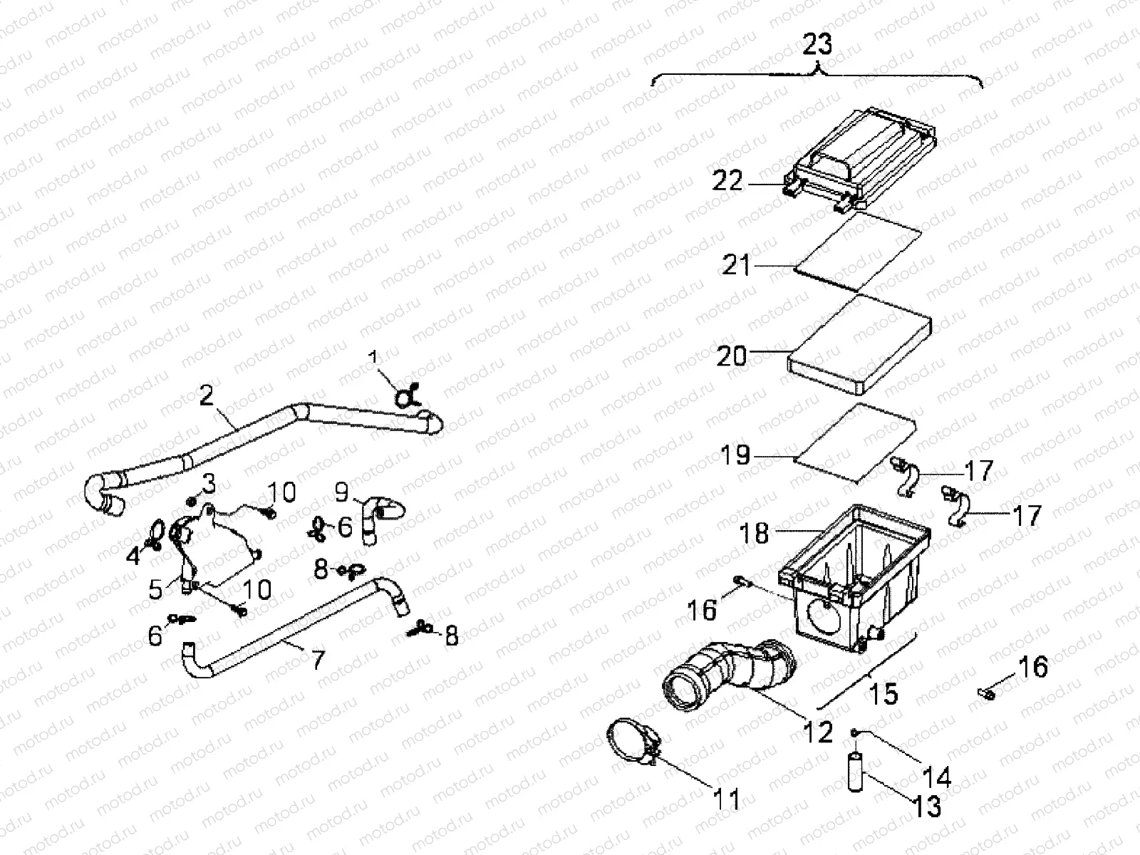 ENGINE | ENGINE, AIR INTAKE SYSTEM - A08KA05AB/AD (49ATVAIRBOX08OUT50)