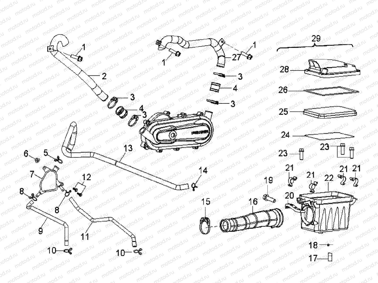 ENGINE | ENGINE, AIR INTAKE SYSTEM - A08KA09AB/AC/AD (49ATVAIRBOX08OUT90)