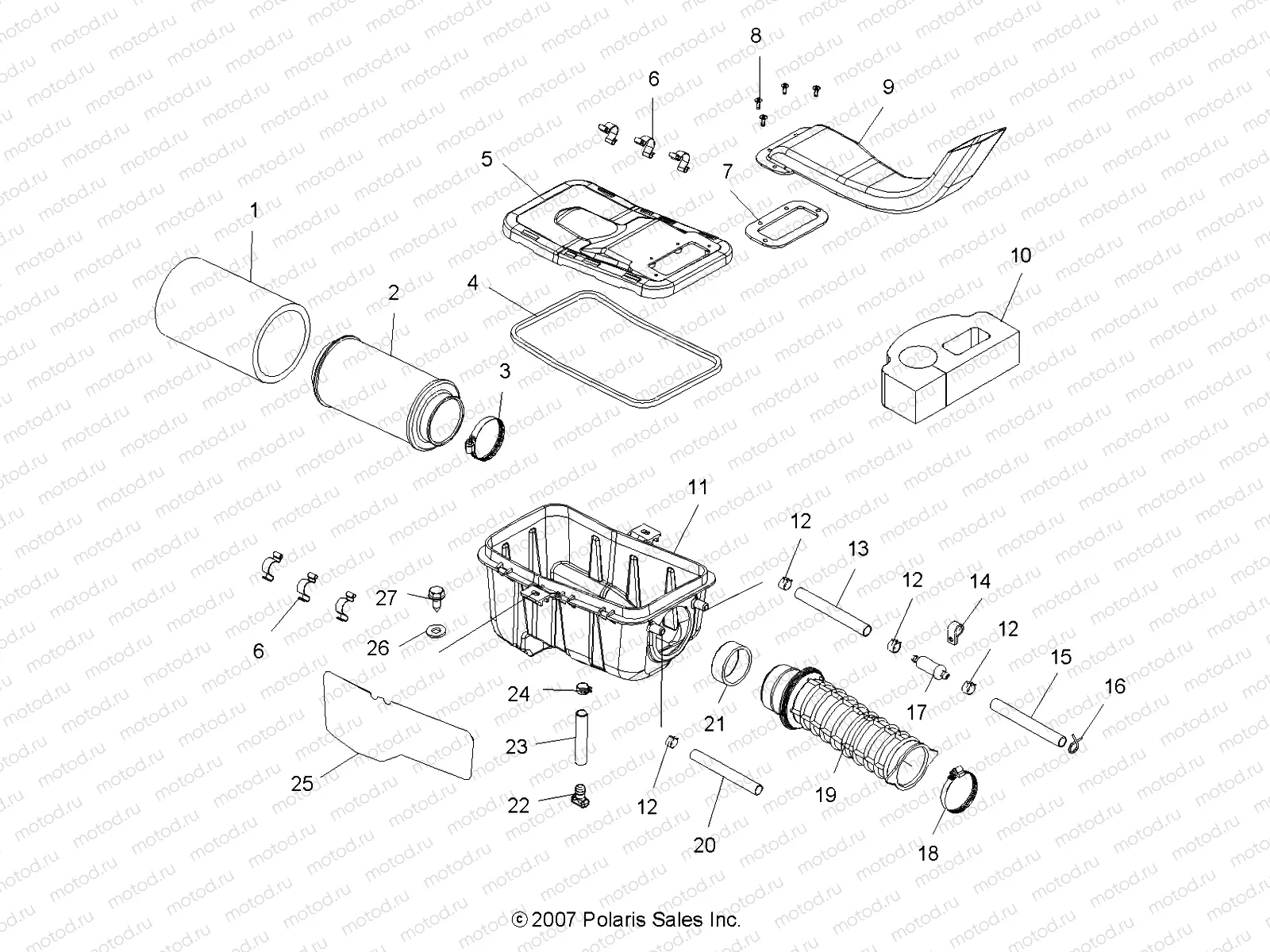 ENGINE | ENGINE, AIR INTAKE SYSTEM - A08MH50SS/SQ (49ATVAIRBOX08SP500EFI)