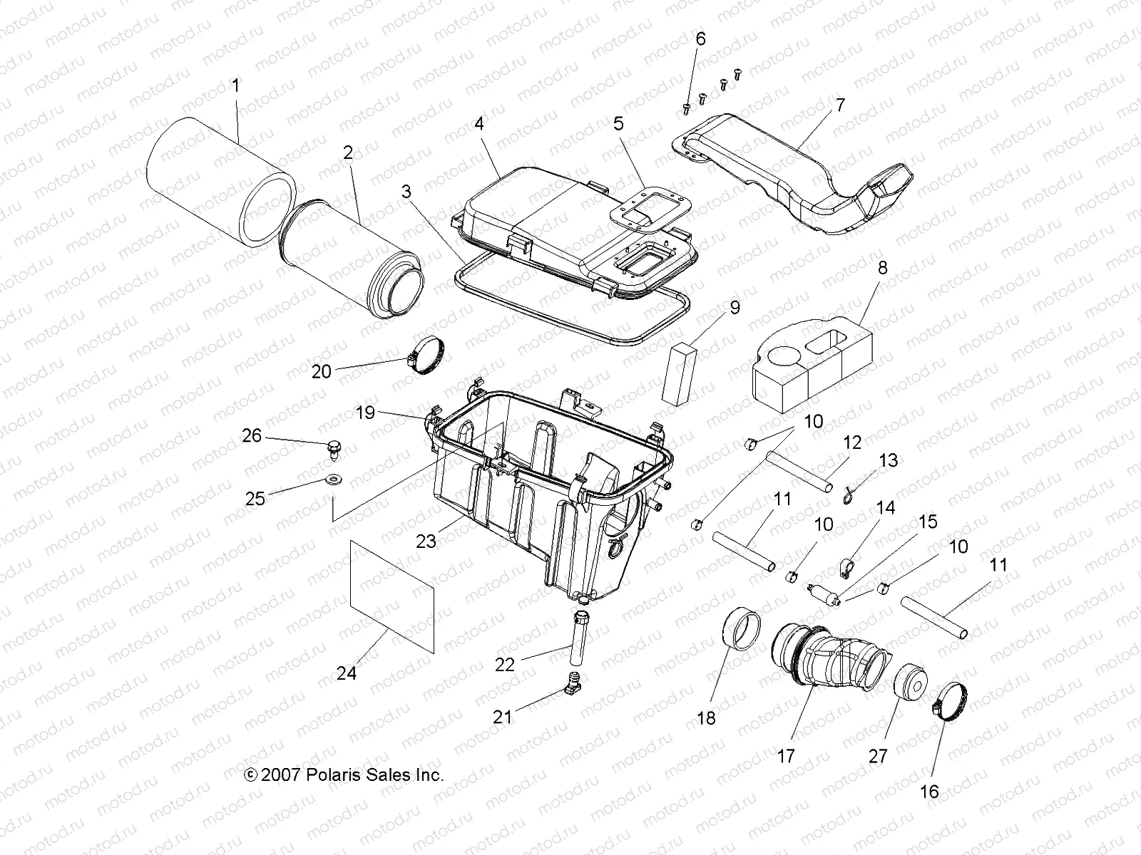 ENGINE | ENGINE, AIR INTAKE SYSTEM - A08TN50EA (49ATVAIRBOX08X2500QUAD)