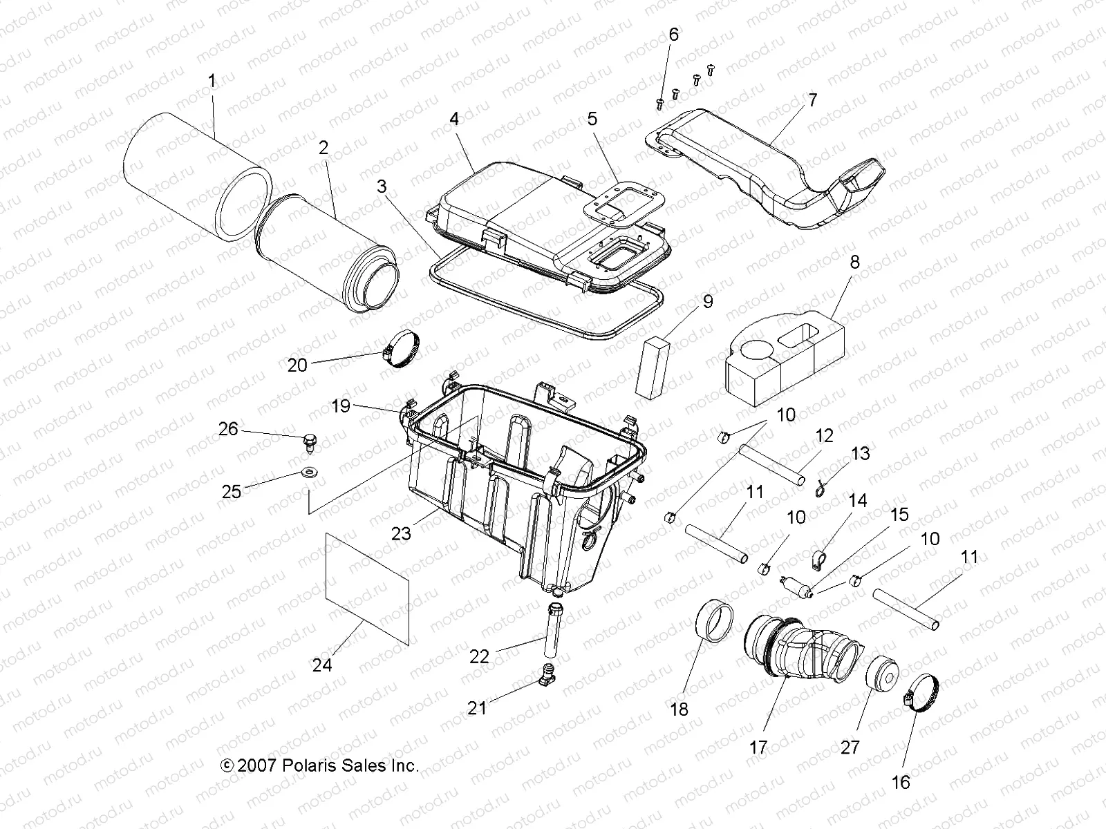 ENGINE | ENGINE, AIR INTAKE SYSTEM - A09DN50EA (49ATVAIRINTAKE08SPTRG500Q)