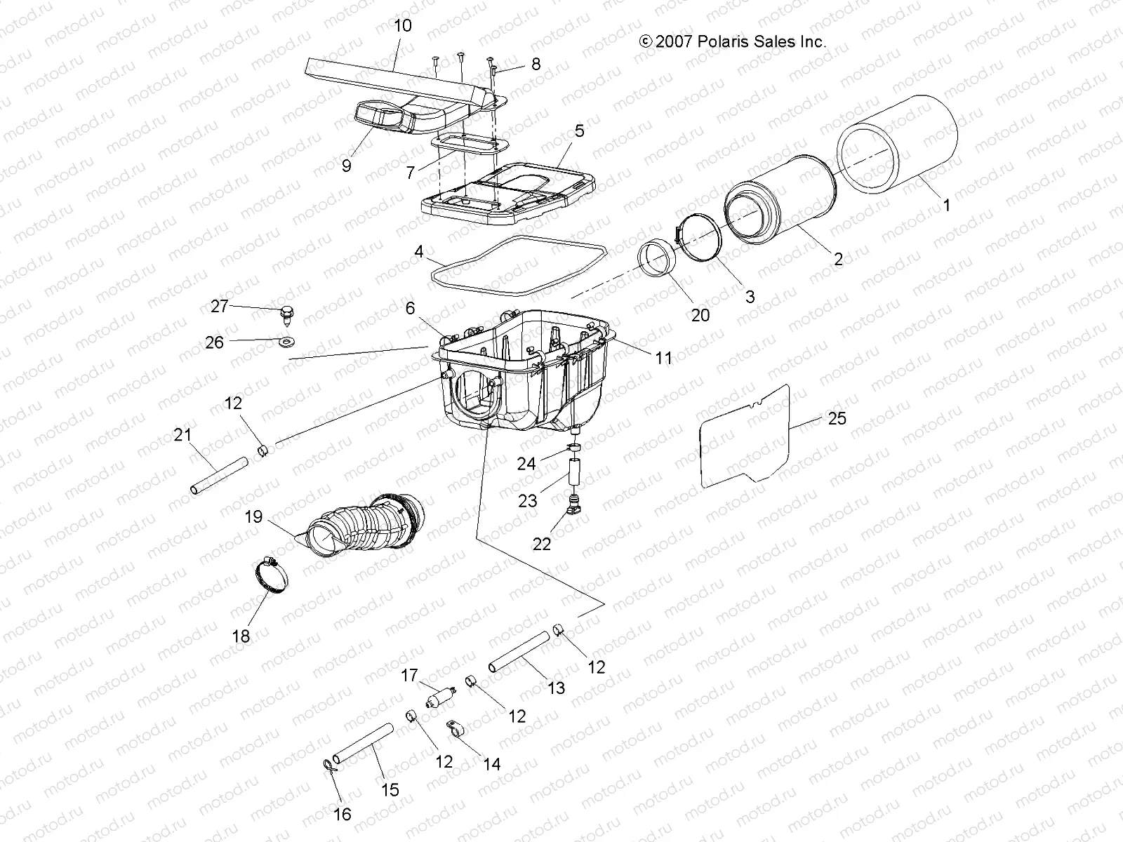 ENGINE | ENGINE, AIR INTAKE SYSTEM - A09LH46AQ/AX/AZ (49ATVAIRBOX08SP400)