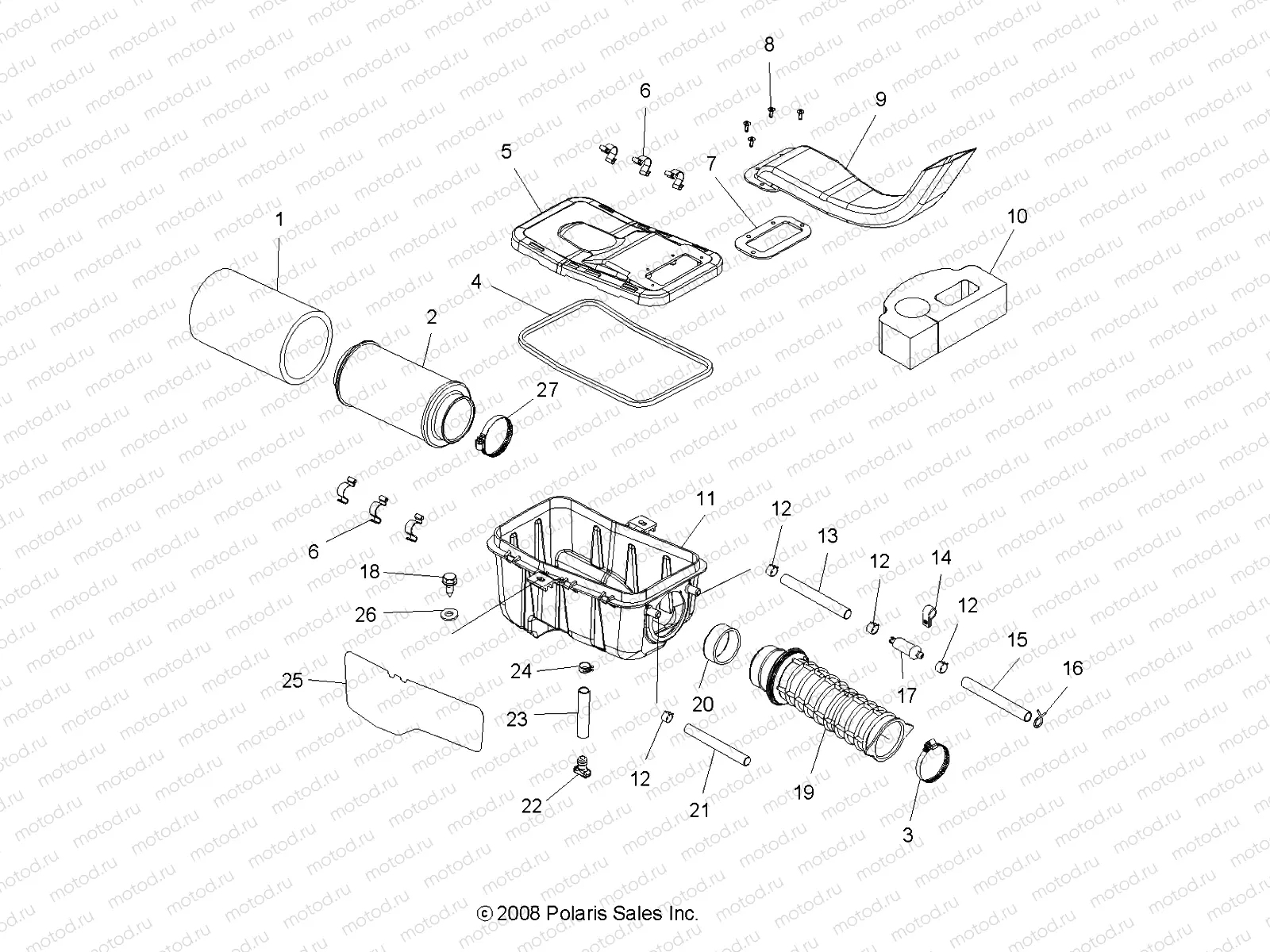 ENGINE | ENGINE, AIR INTAKE SYSTEM - A09MH50AS/AX/AZ (49ATVAIRBOX08SP500)
