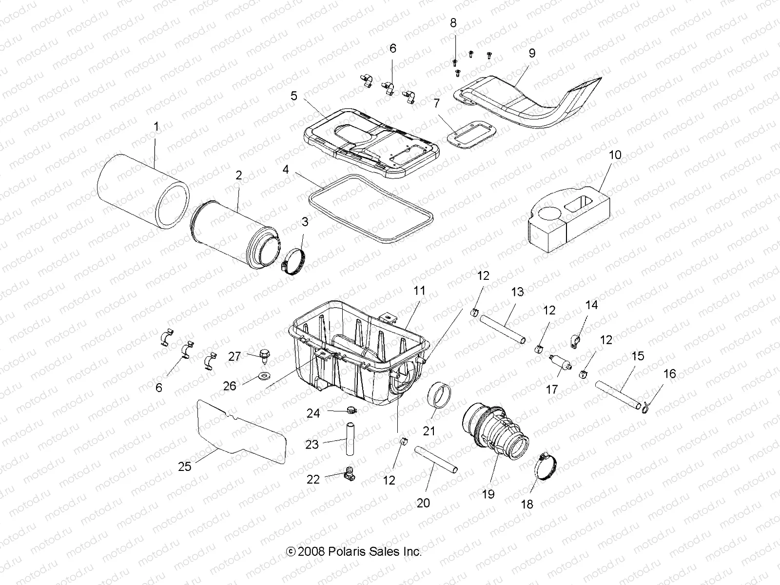 ENGINE | ENGINE, AIR INTAKE SYSTEM - A09MN50ET (49ATVAIRBOX09SP500TR)