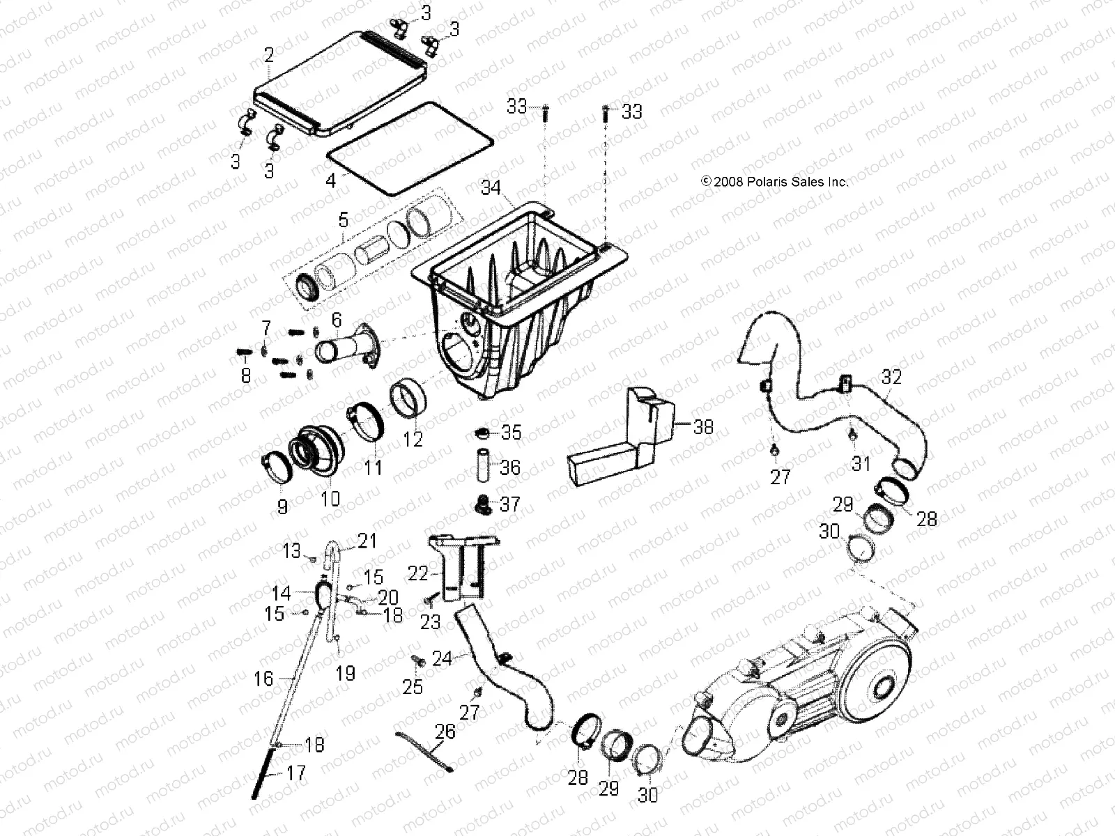 ENGINE | ENGINE, AIR INTAKE SYSTEM - A09PB20EB (49ATVAIRBOX07PHX)