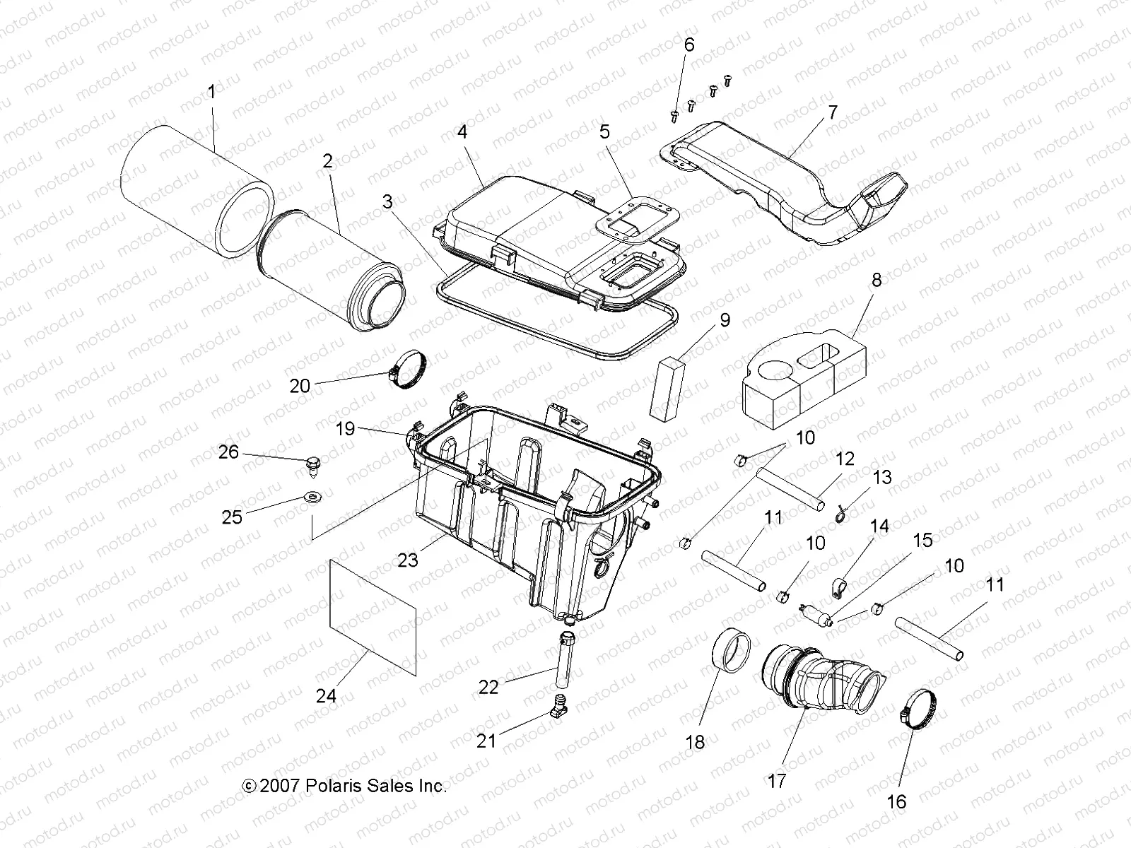 ENGINE | ENGINE, AIR INTAKE SYSTEM - A09TN50AX/AZ (49ATVAIRBOX08SPX25)