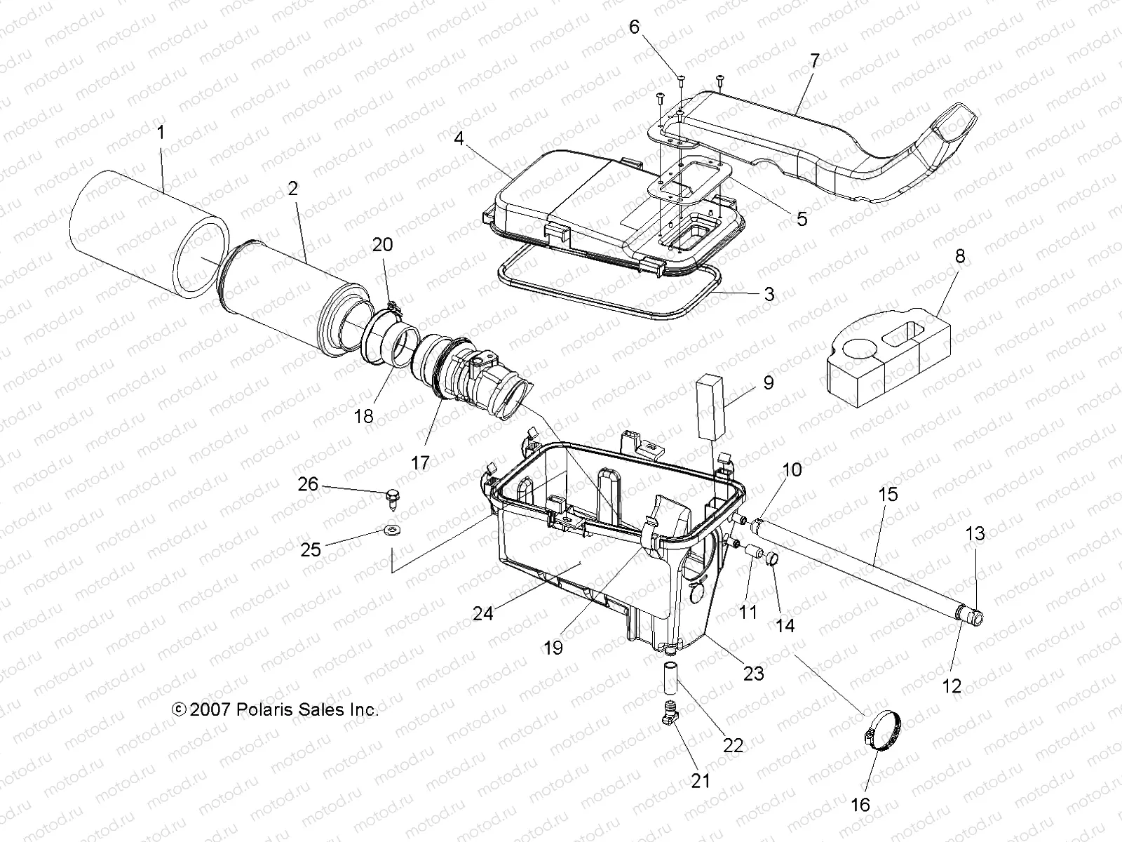ENGINE | ENGINE, AIR INTAKE SYSTEM - A09TN76AL/AX/AZ (49ATVAIRBOX08SPX27)