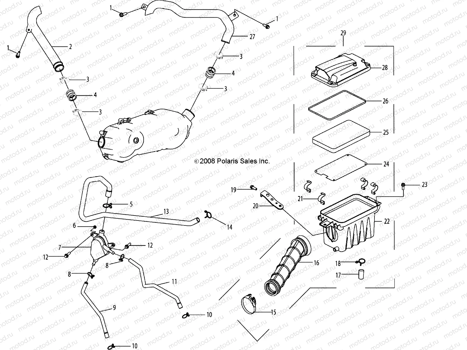 ENGINE | ENGINE, AIR INTAKE SYSTEM - A10KA09AB/AD (49ATVAIRBOX09OUT90)