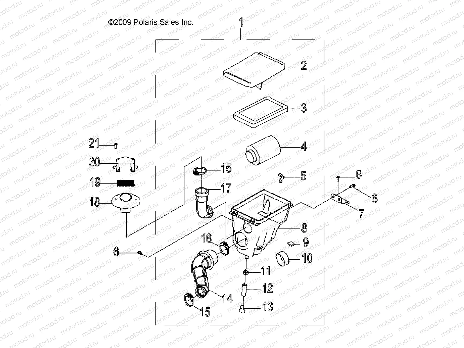 ENGINE | ENGINE, AIR INTAKE SYSTEM - A10VA17AA/AD (49RGRAIRBOX10RZR170)