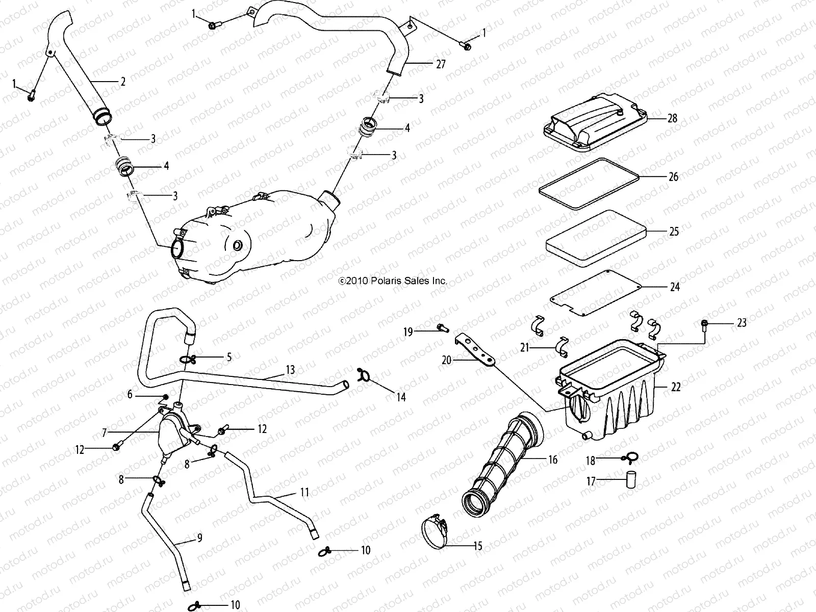 ENGINE | ENGINE, AIR INTAKE SYSTEM - A11FA09AA (49ATVAIRBOX11SP90)