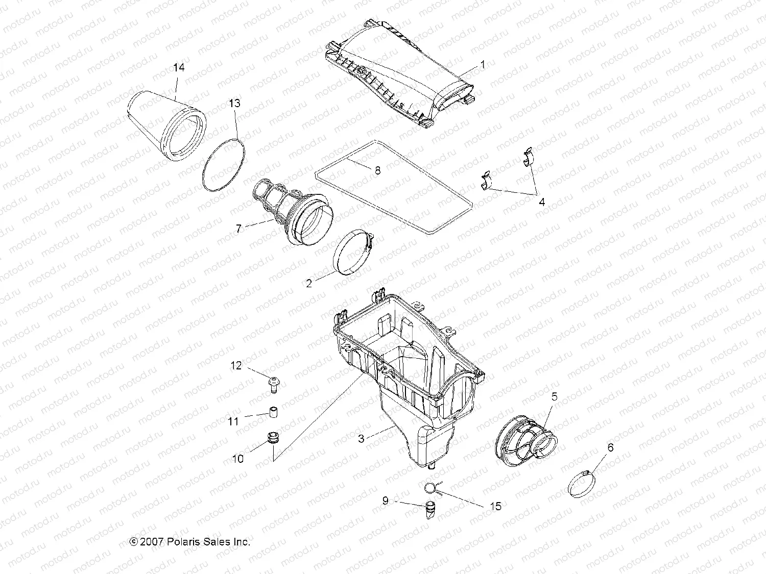ENGINE | ENGINE, AIR INTAKE SYSTEM - A11GP52AA (49ATVAIRBOX08OUT525)