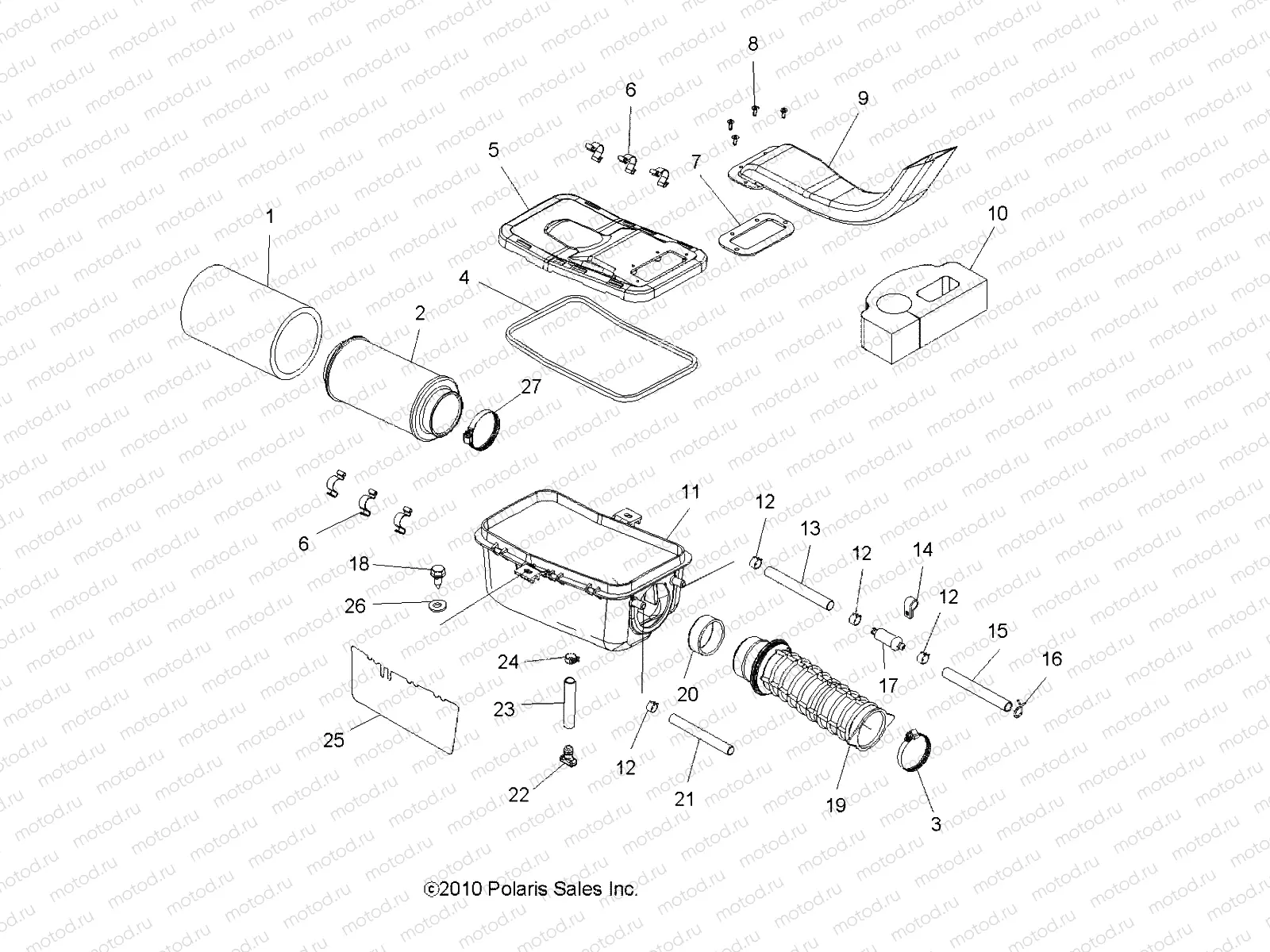 ENGINE | ENGINE, AIR INTAKE SYSTEM - A11MB46FZ (49ATVAIRBOX11SP400)