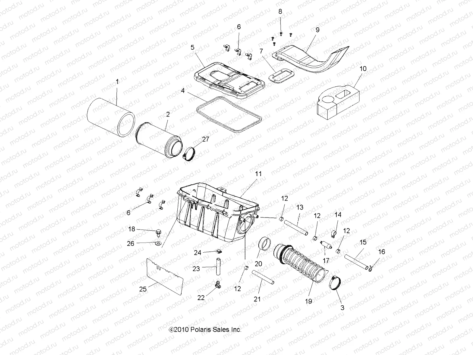 ENGINE | ENGINE, AIR INTAKE SYSTEM - A11MH50FF (49ATVAIRBOX11SP500)