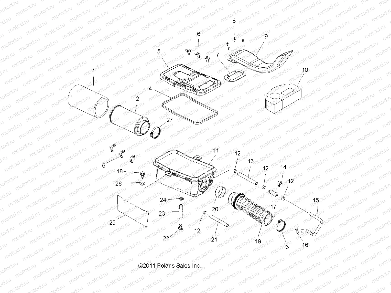 ENGINE | ENGINE, AIR INTAKE SYSTEM - A12MB46FZ (49ATVAIRBOX12SP400)