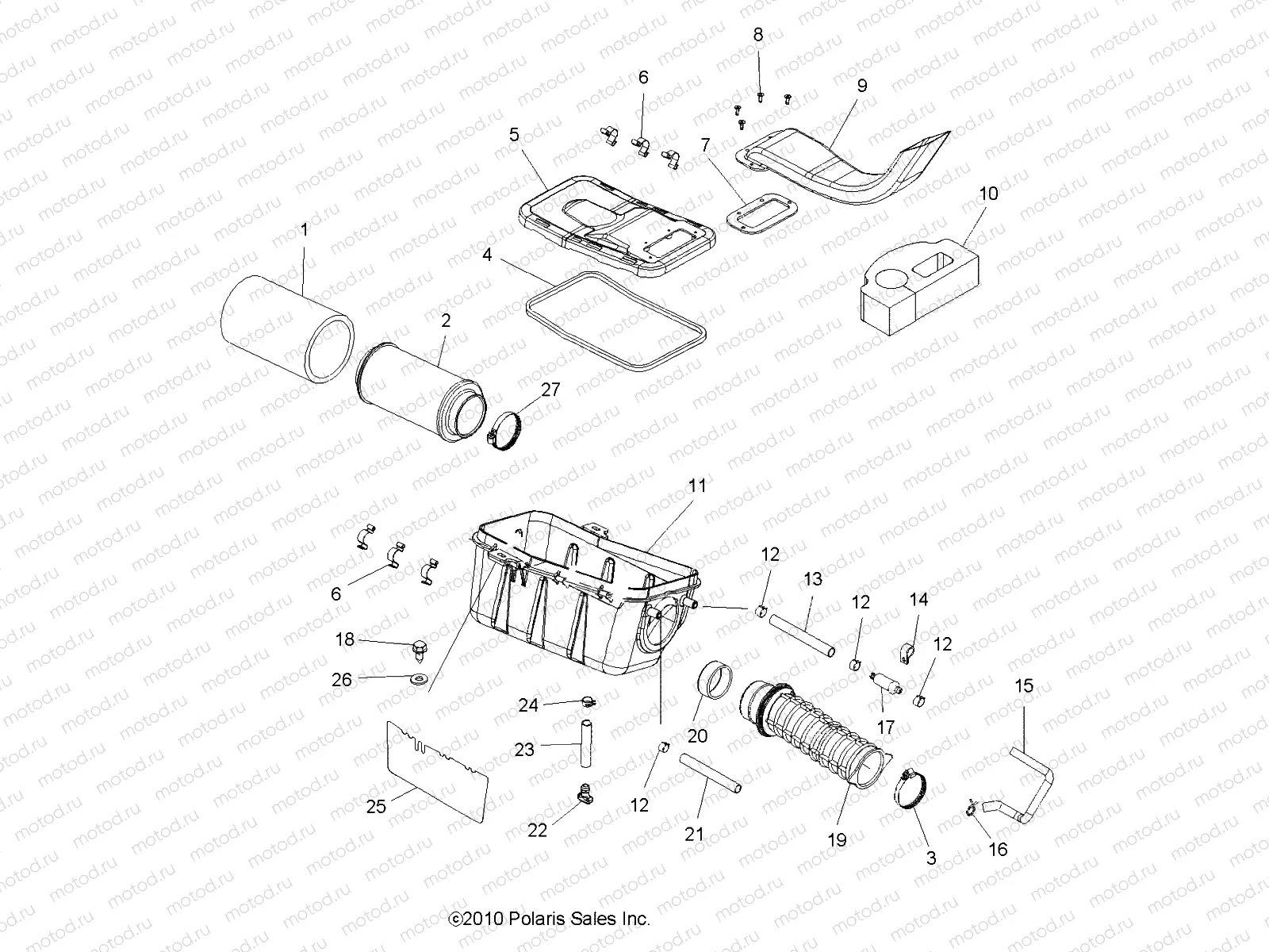 ENGINE | ENGINE, AIR INTAKE SYSTEM - A12MH50FF/FX/FY (49ATVAIRBOX12SP500)