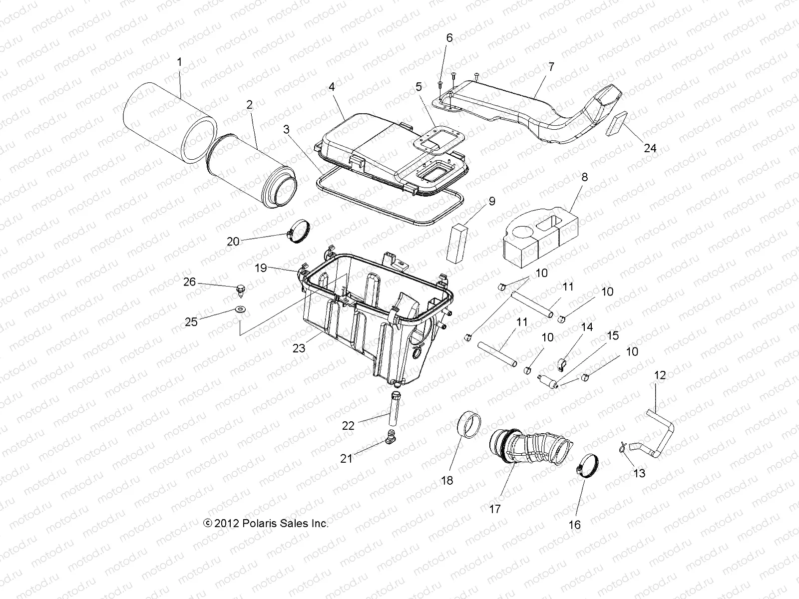 ENGINE | ENGINE, AIR INTAKE SYSTEM - A13DH50AX/AZ (49ATVAIRBOX13SP500TRG)