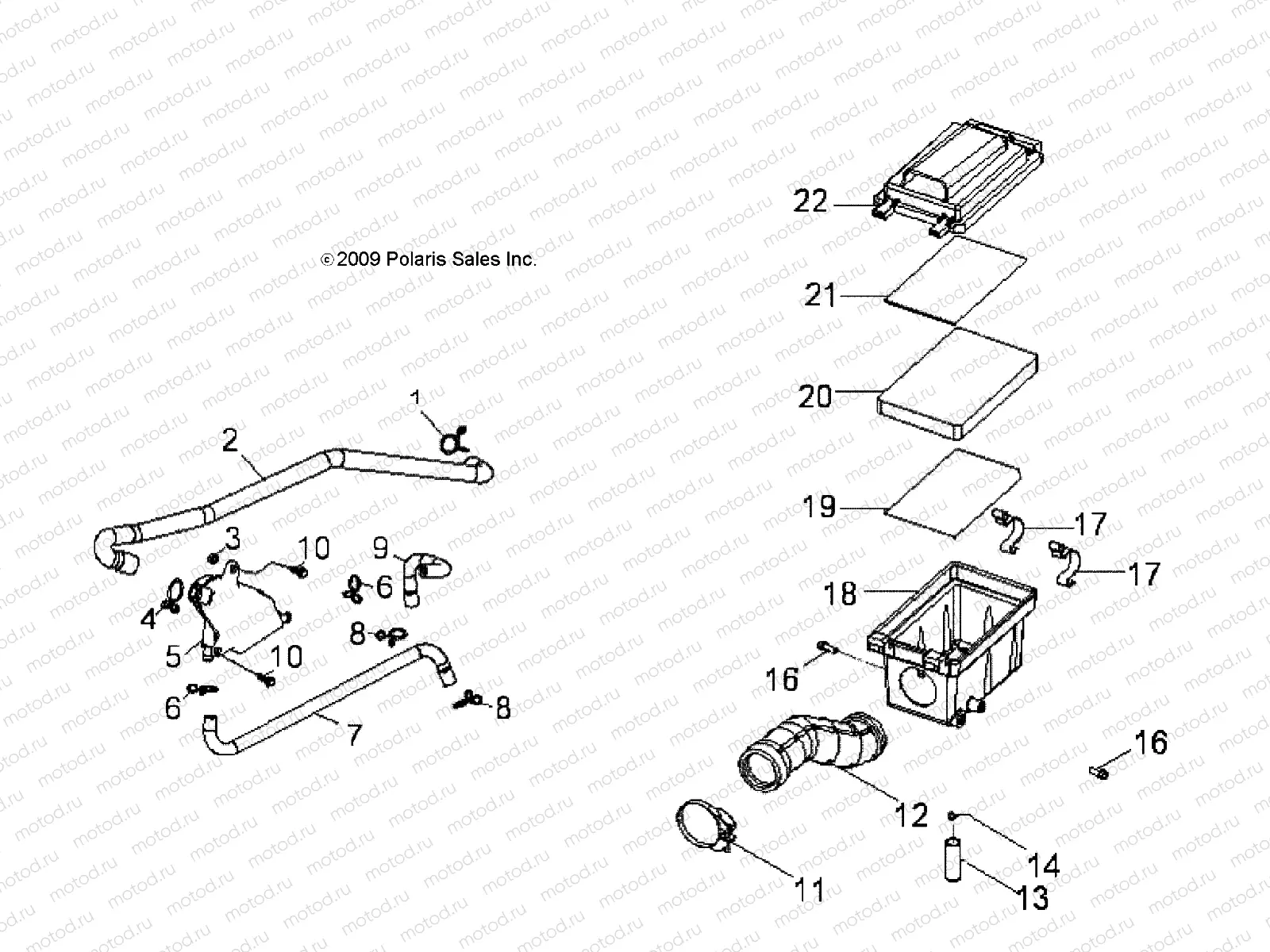 ENGINE | ENGINE, AIR INTAKE SYSTEM - A13KA05AD/AF (49ATVAIRBOX10OUT50)