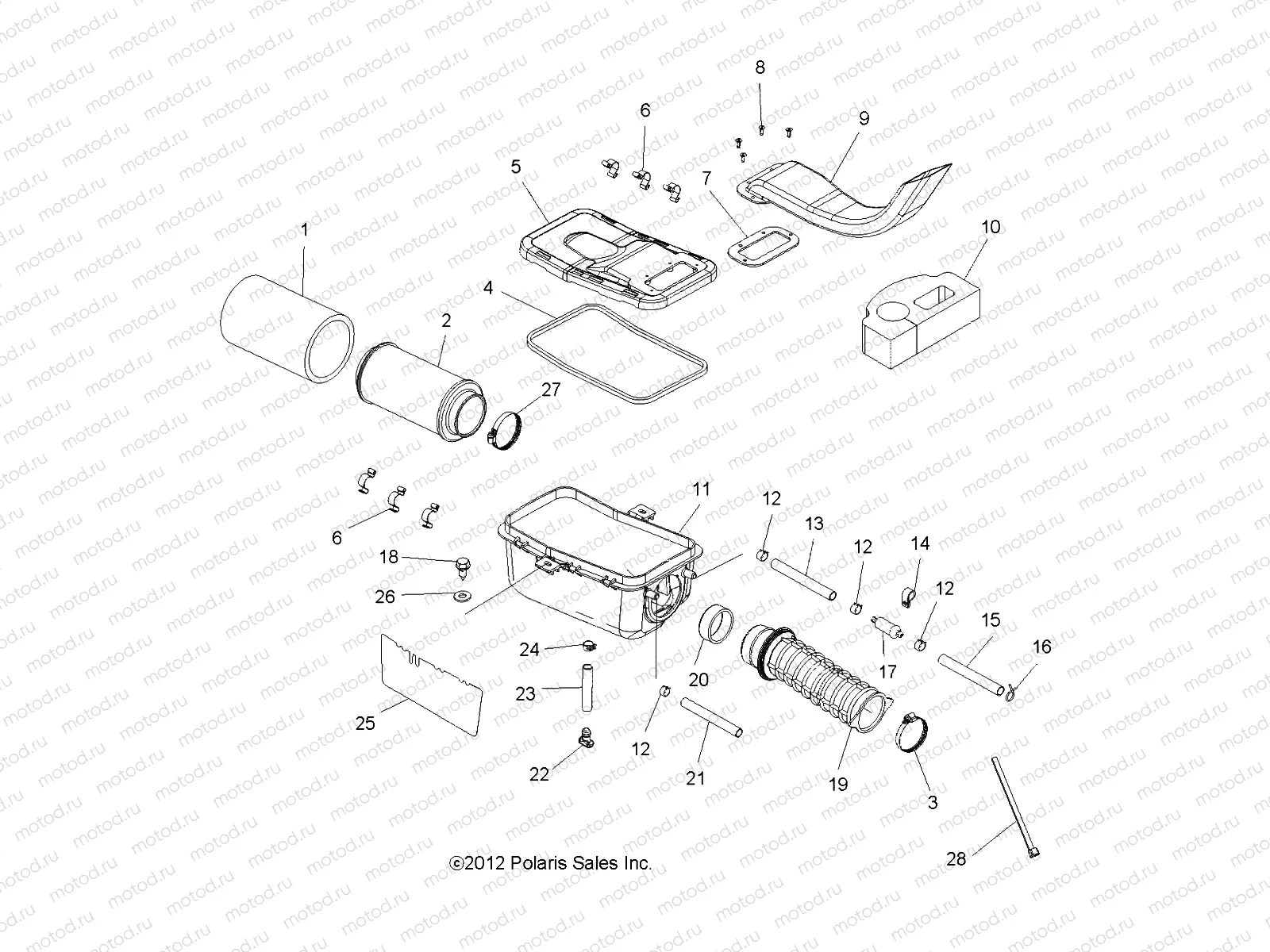ENGINE | ENGINE, AIR INTAKE SYSTEM - A13MH46AF/AX/MS46AX (49ATVAIRBOX13HAWK)