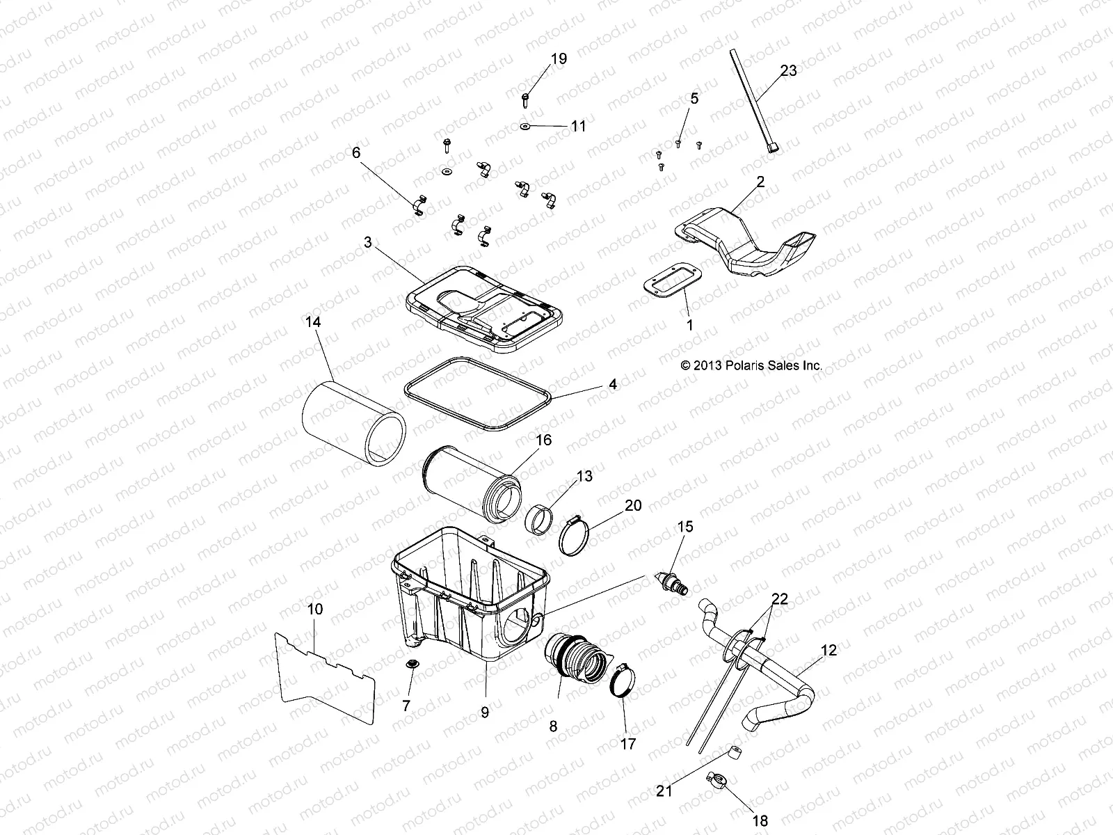 ENGINE | ENGINE, AIR INTAKE SYSTEM - A14MH57TD (49ATVAIRBOX14570)