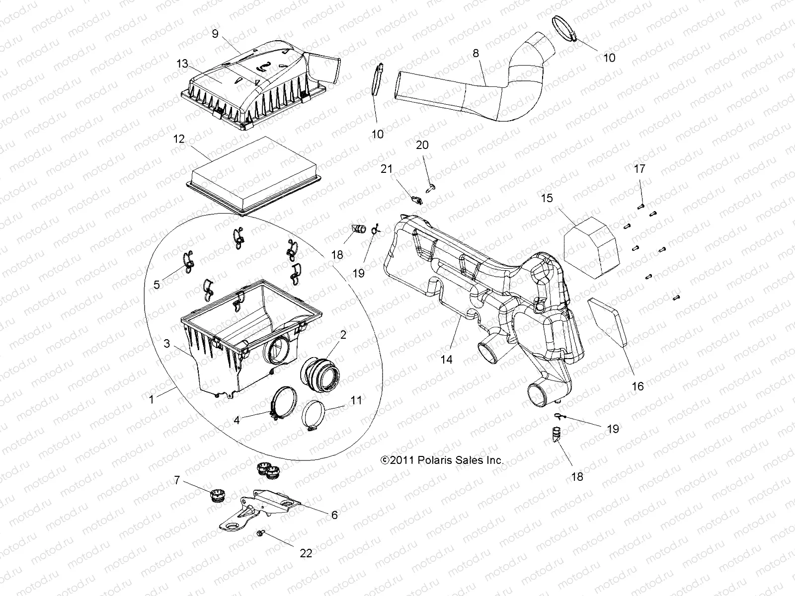 ENGINE | ENGINE, AIR INTAKE SYSTEM - R12VH57FX (49RGRAIRBOX12RZR570)