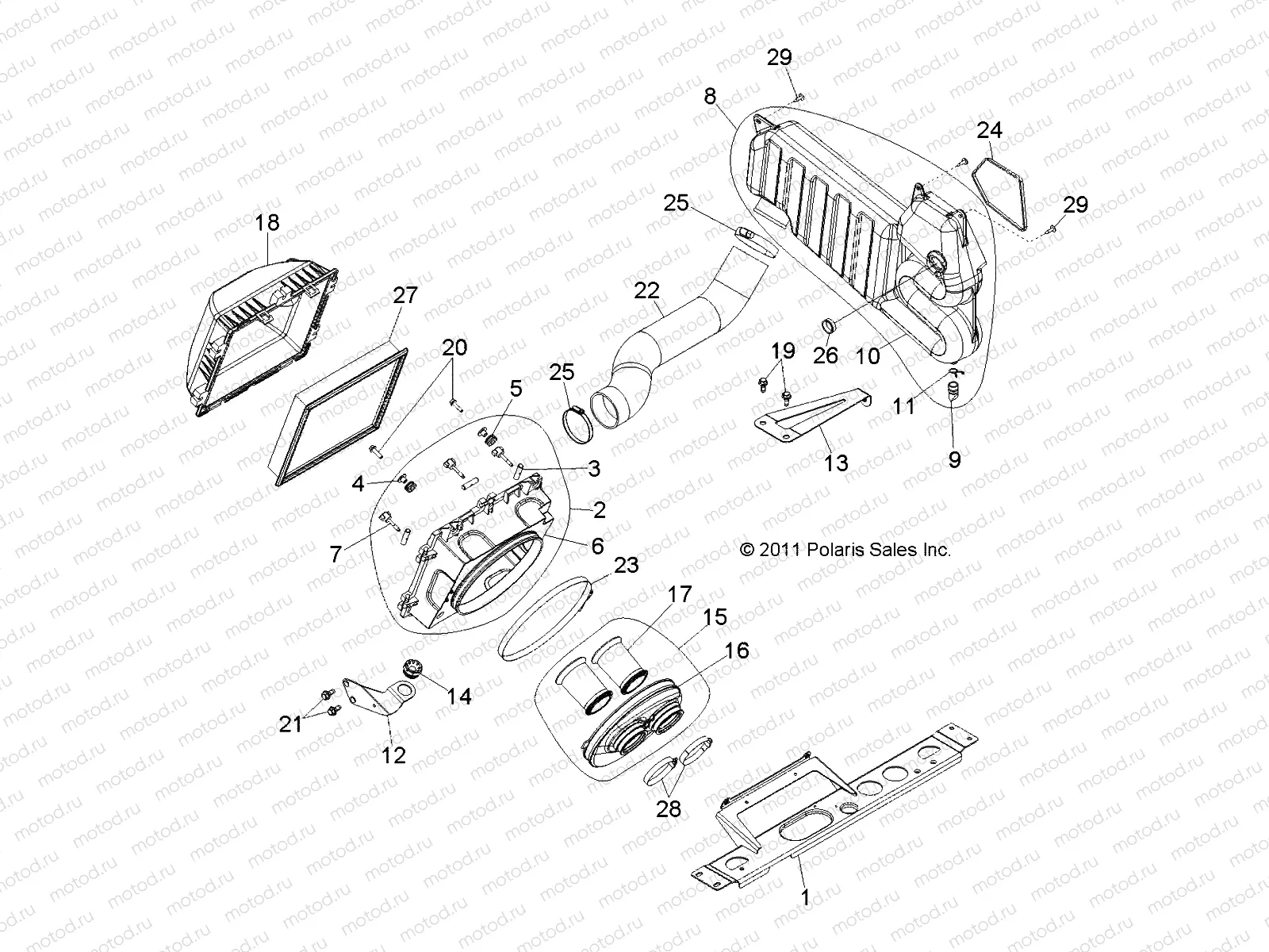 ENGINE | ENGINE, AIR INTAKE SYSTEM - R12XT87AA/9EAS (49RGRAIRBOX12RZRXP900)