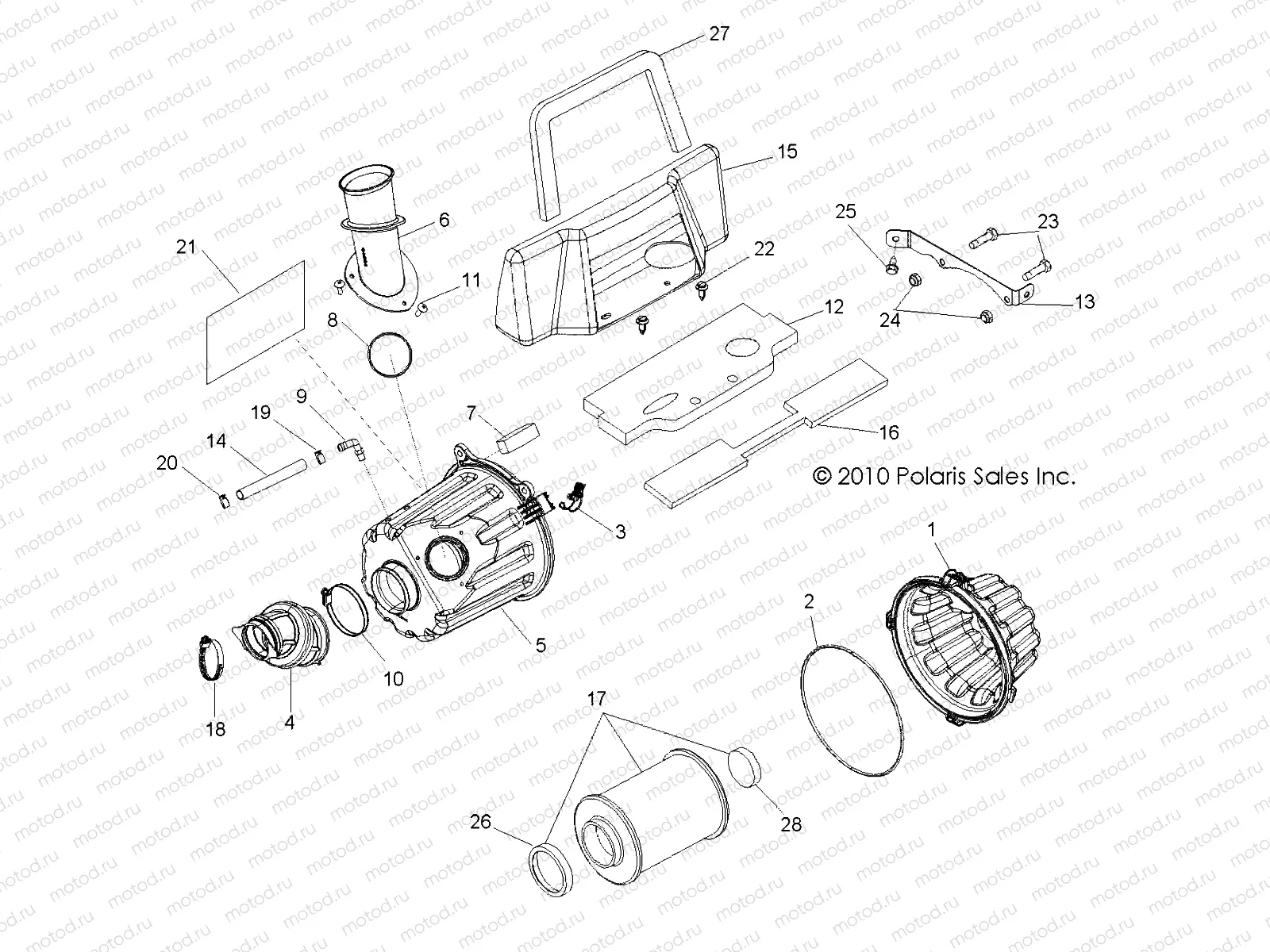 ENGINE | ENGINE, AIR INTAKE SYSTEM - R13VE76FX/FI (49RGRAIRBOX11RZRS)