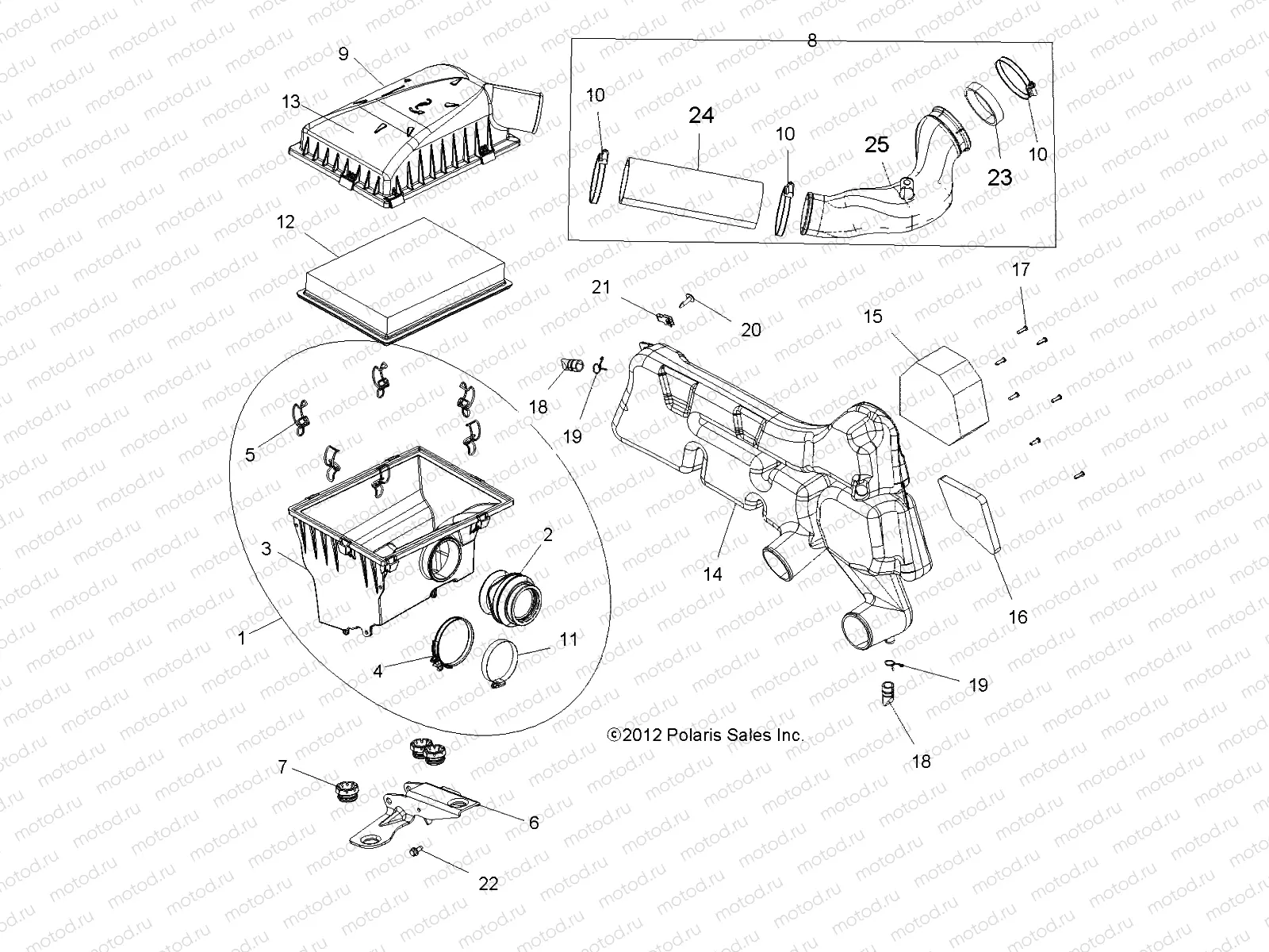 ENGINE | ENGINE, AIR INTAKE SYSTEM - R13VH57AD/6EAK (49RGRAIRBOX13RZR570)