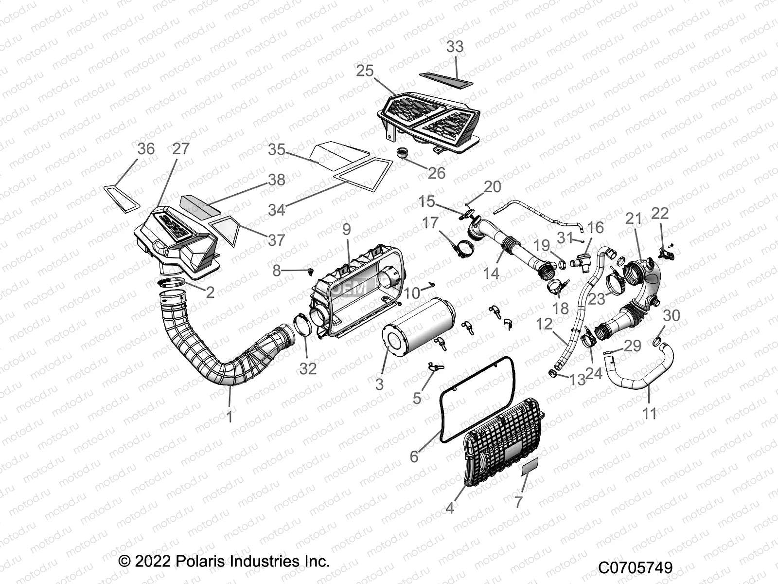 ENGINE | ENGINE, AIR INTAKE SYSTEM - Z23R4D92AK/AS/BK/BS (C0705749)