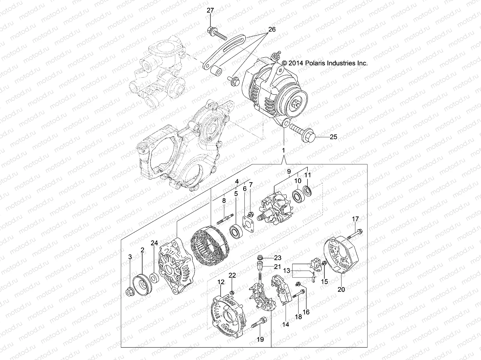 ENGINE | ENGINE, ALTERNATOR - R14WH9EMD (49RGRALTERNATOR14HIP)