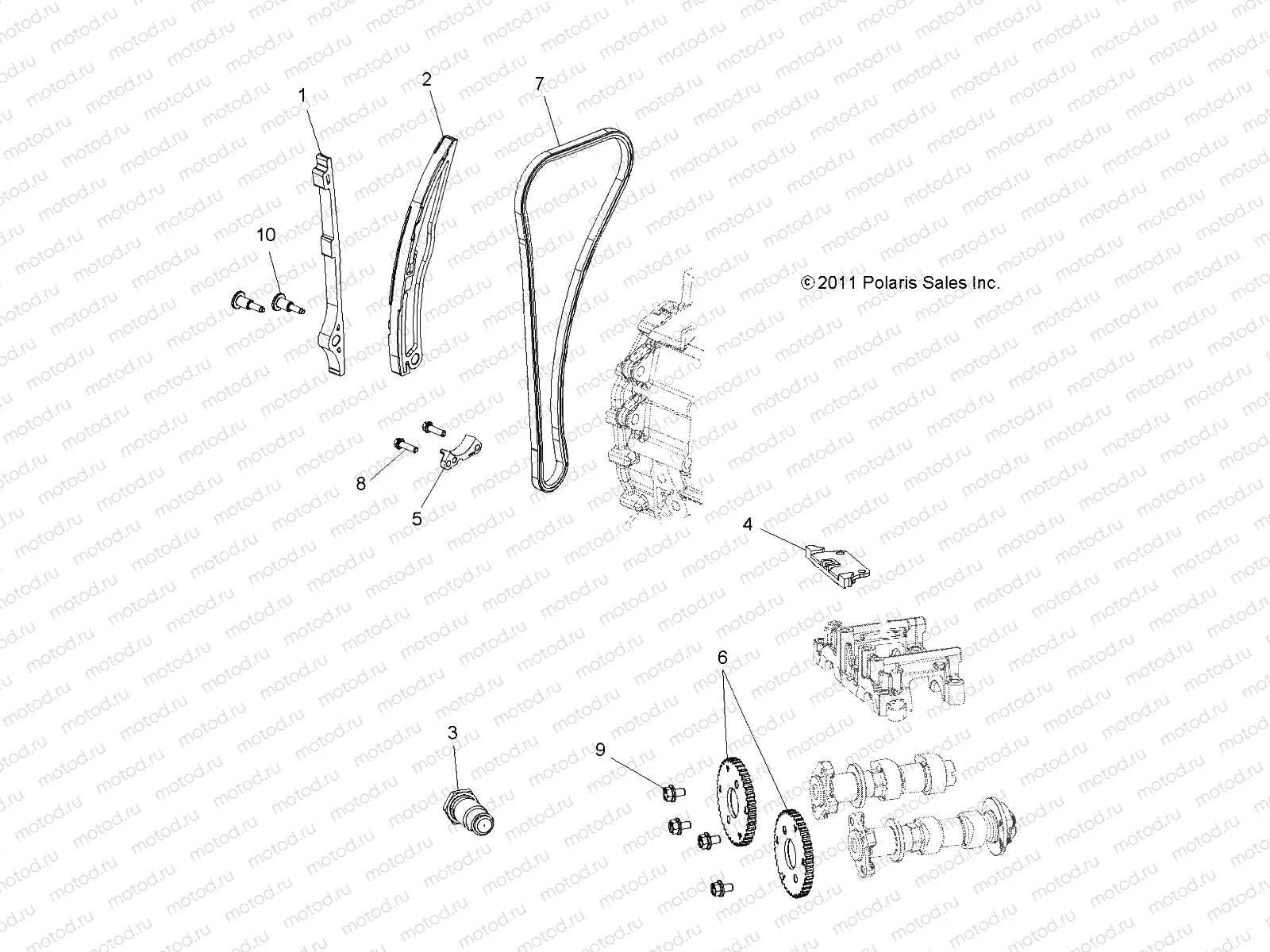 ENGINE | ENGINE, CAM CHAIN and SPROCKET - A18SHD57B9/E57BB/E57BS (49RGRCAM12RZR570)