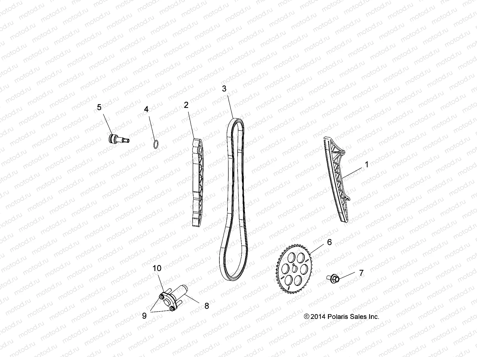 ENGINE | ENGINE, CAM CHAIN AND TENSIONER - A17SXE95FL (49ATVCAMCHAIN15850SP)