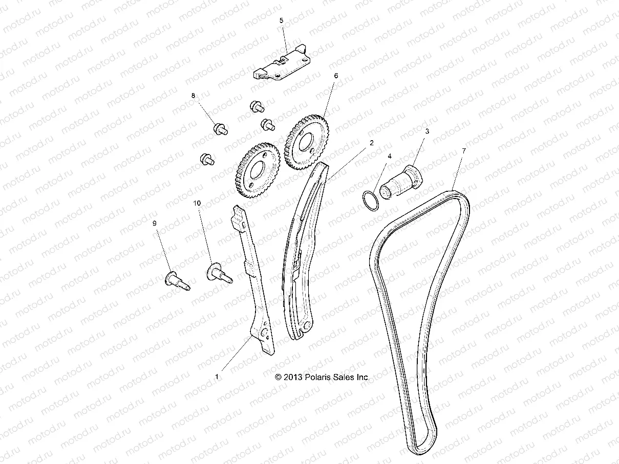 ENGINE | ENGINE, CAM CHAIN AND TENSIONER - R16RGE99A7/AE/AV (49RGRCAM14RZR1000)