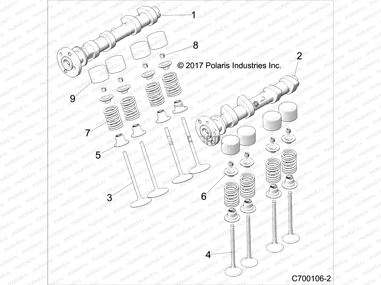 ENGINE | ENGINE, CAM SHAFTS AND VALVES - Z22S1E99AL/BL (C700106-2)