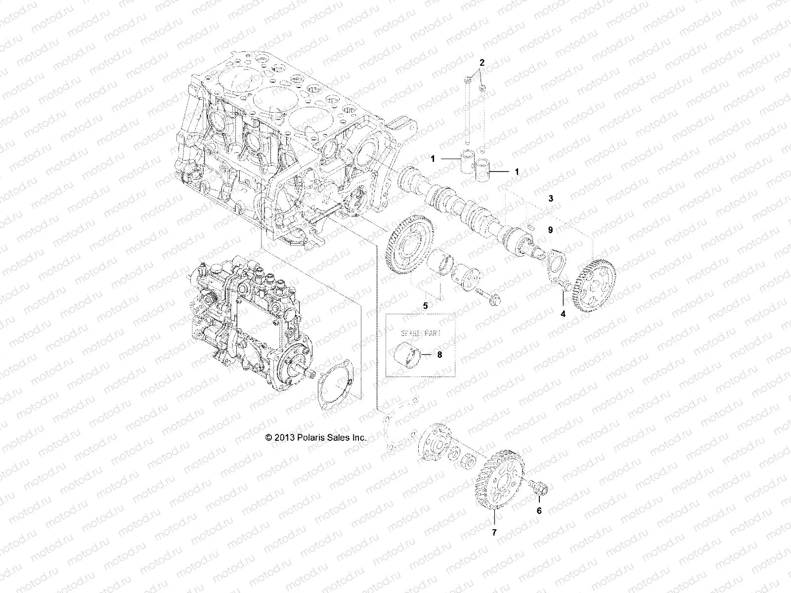 ENGINE | ENGINE, CAMSHAFT AND DRIVING GEAR - D142M9JDJ/1L9JDJ/1D9JDJ/2D9JDJ (49BRUTUSCAM13)