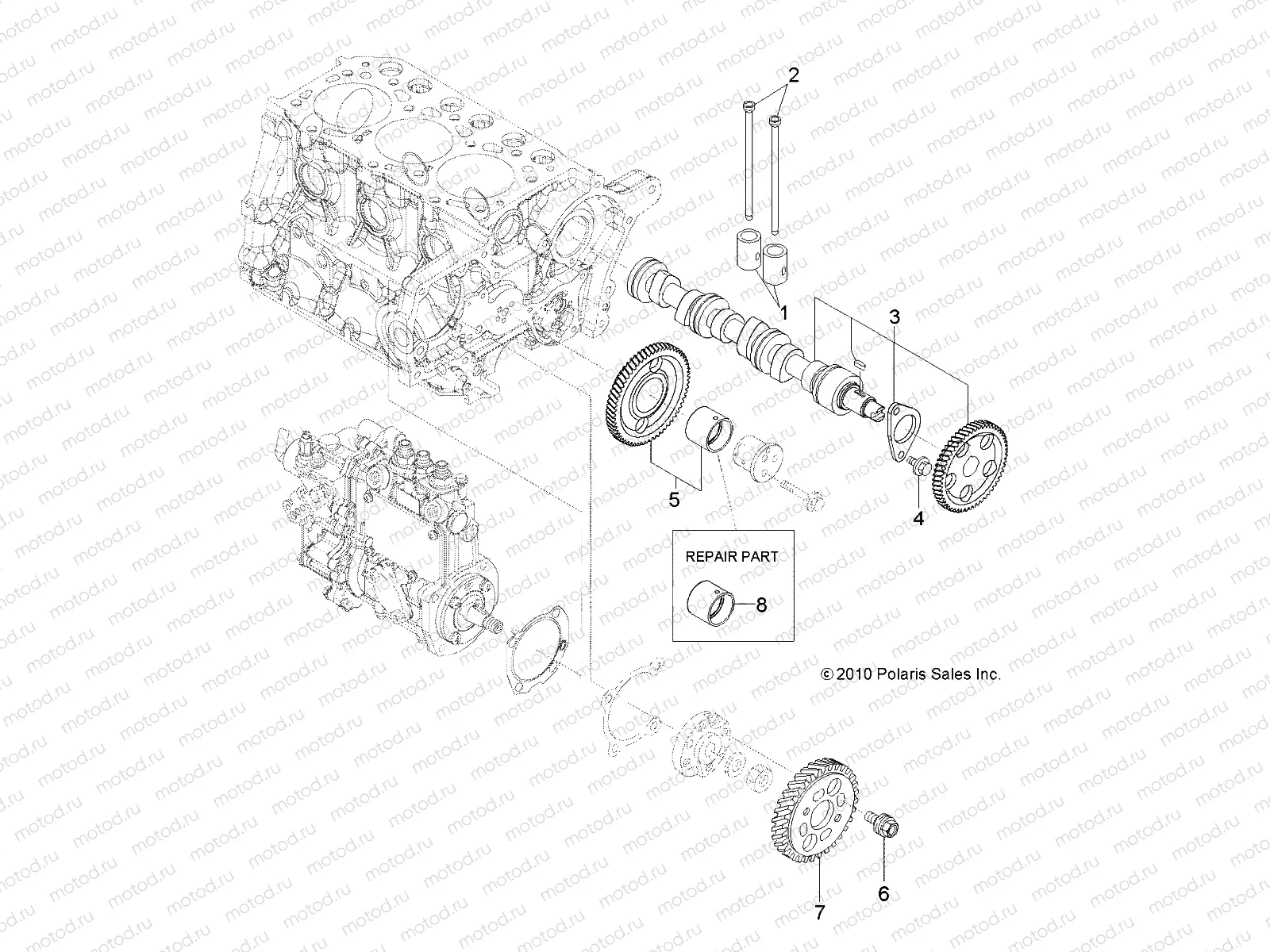 ENGINE | ENGINE, CAMSHAFT and DRIVING GEAR - R14TH90FX (49RGRCAMSHAFT11DCREW)