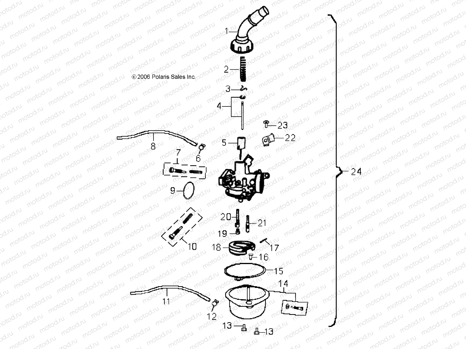 ENGINE | ENGINE, CARBURETOR - A07KA09AA/AB/AD (49ATVCARB07OTLW90)