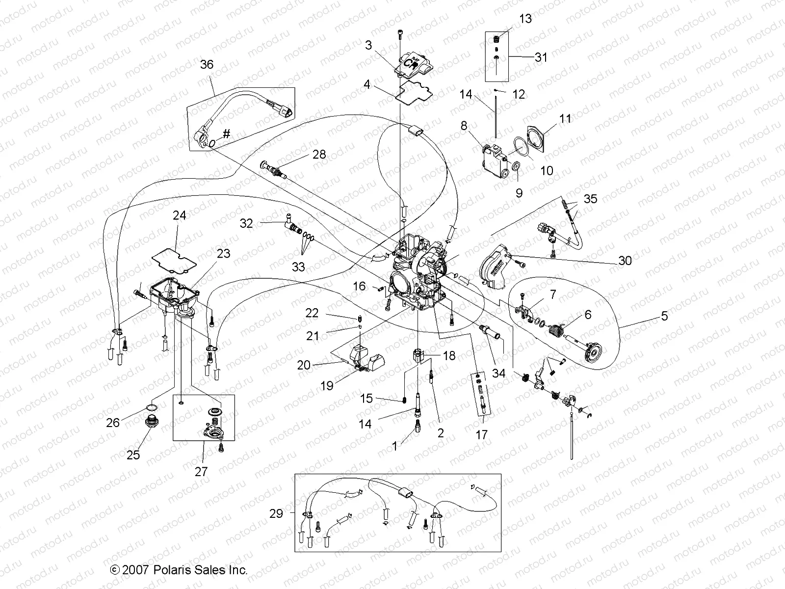 ENGINE | ENGINE, CARBURETOR - A08GJ52AA/AB/AC (49ATVCARB08OUT525S)