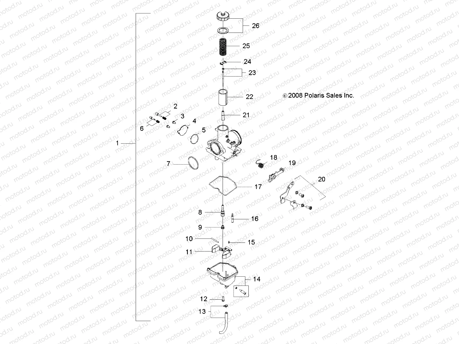 ENGINE | ENGINE, CARBURETOR - A10VA17AA/AD (49ATVCARB09RZR170)