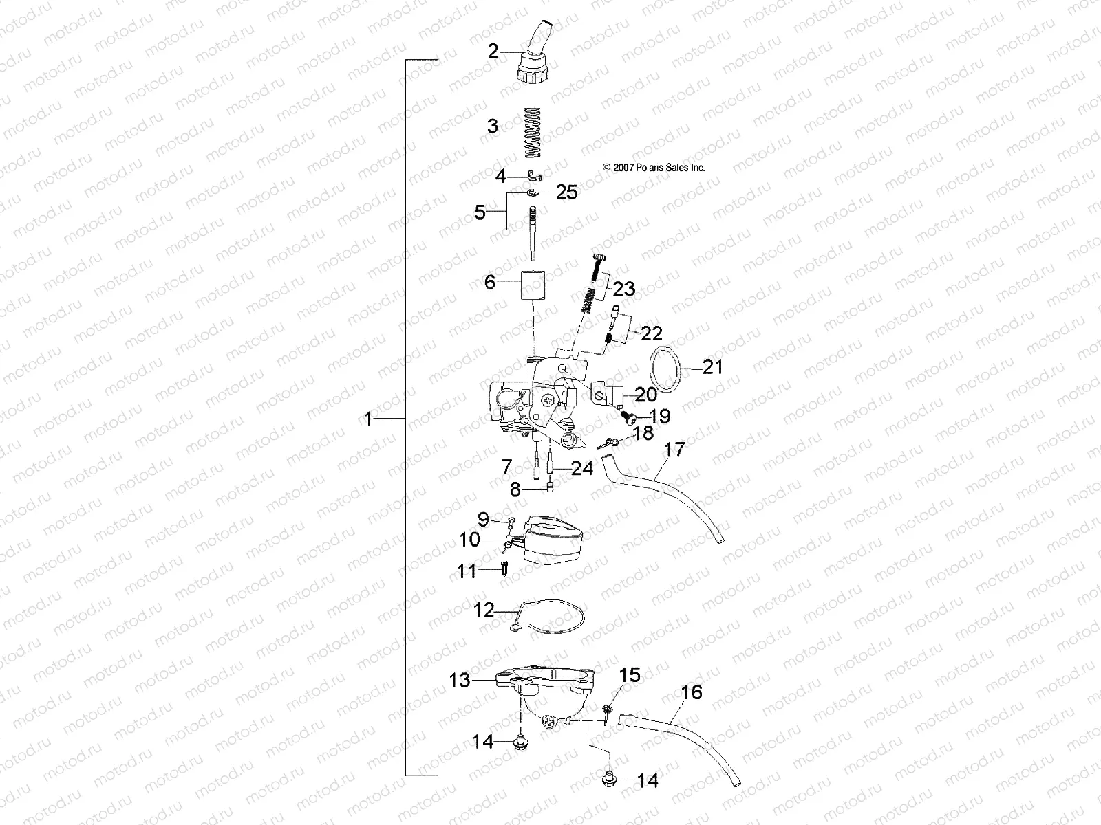 ENGINE | ENGINE, CARBURETOR - A14KA09AD/AF (49ATVCARB09OUT90)